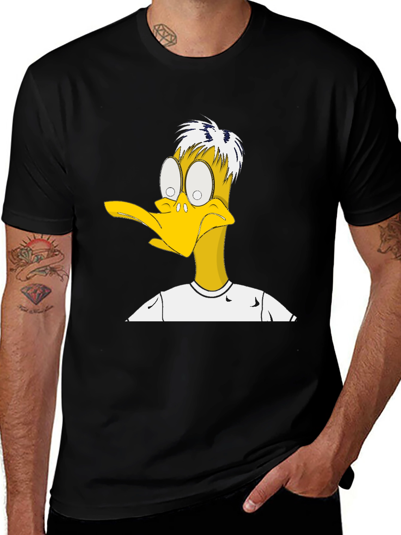 Funny Cartoon Duck Graphic T-Shirt