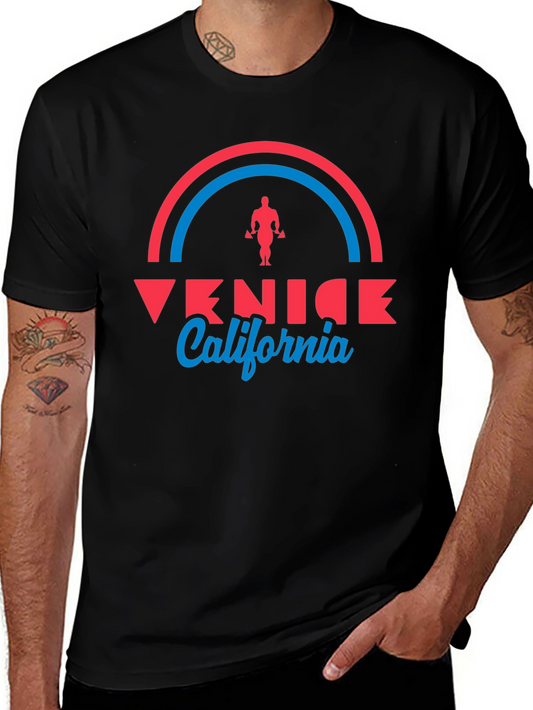 Venice California Graphic Tee - Retro Gym Vibe T-Shirt