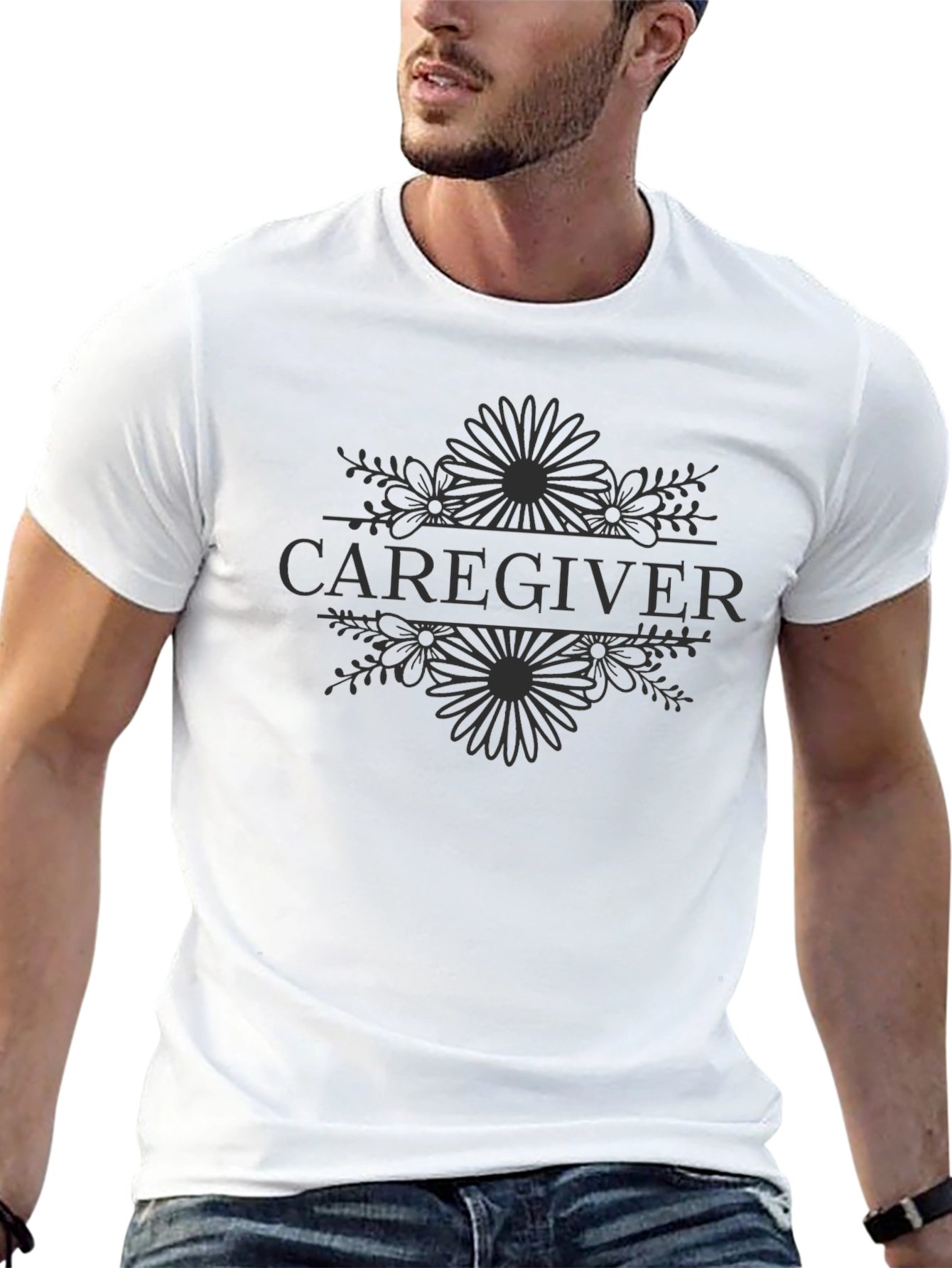 Caregiver Floral Graphic Tee
