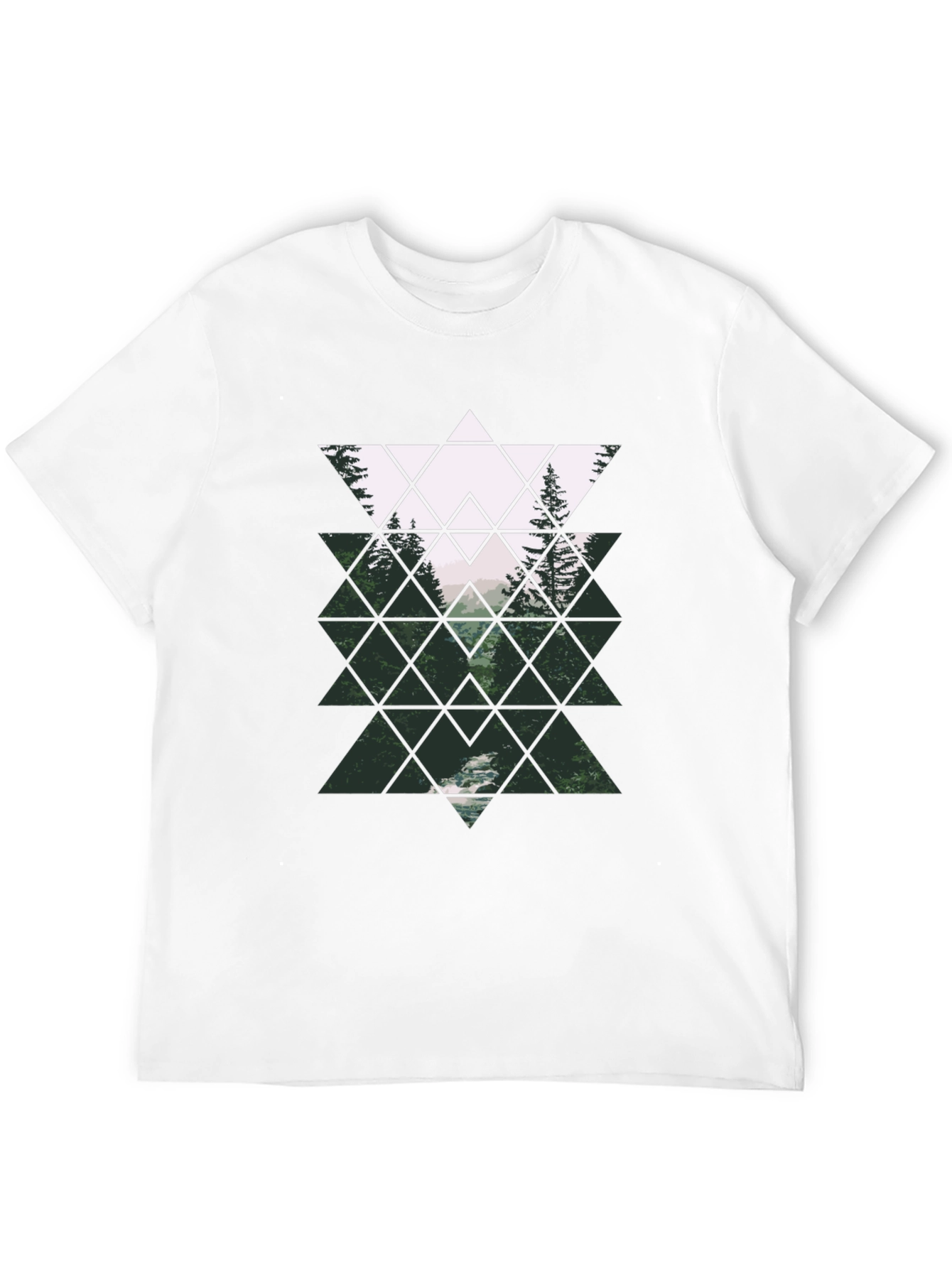 Geometric Forest Black T-Shirt