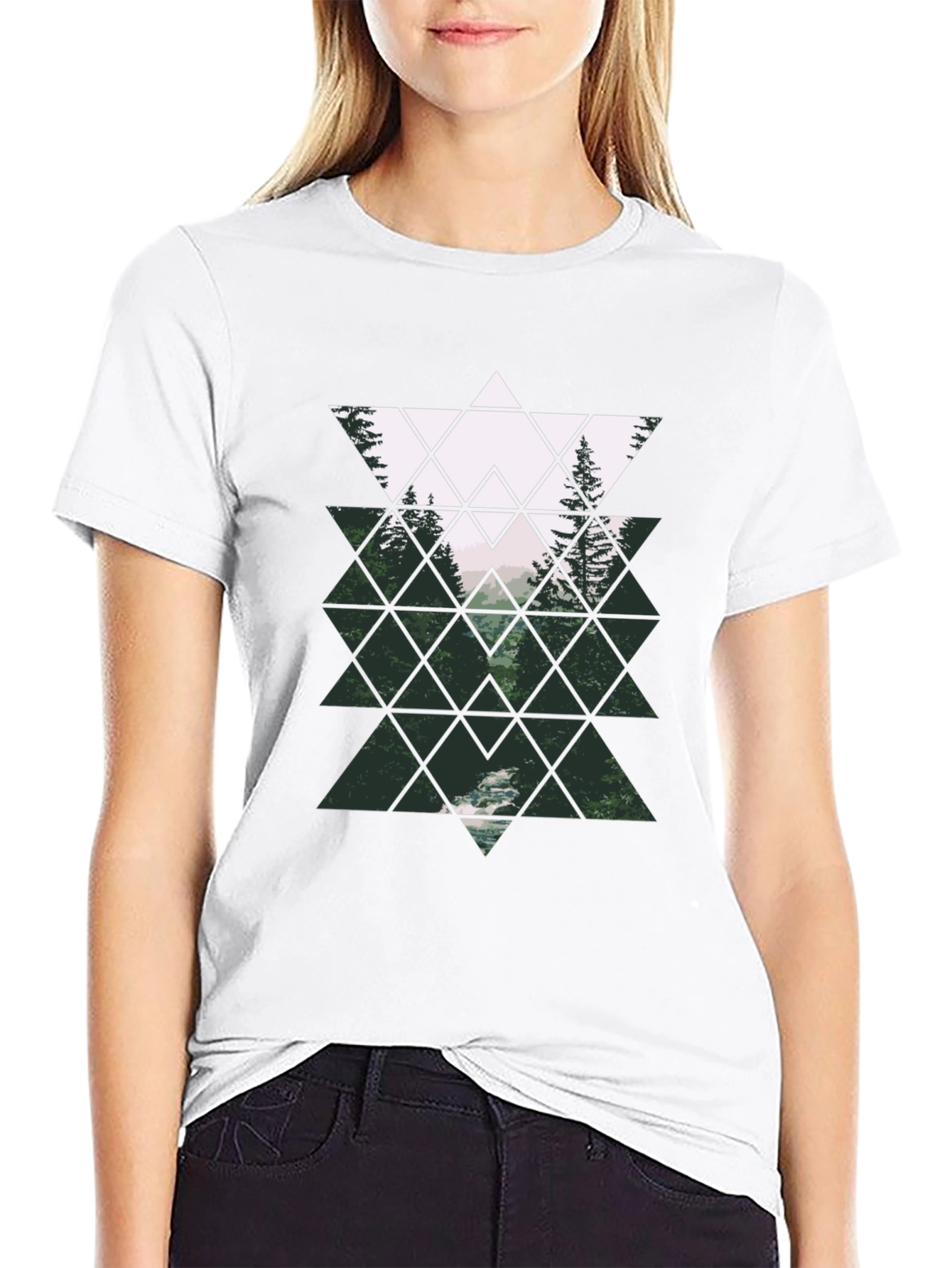 Geometric Forest Black T-Shirt
