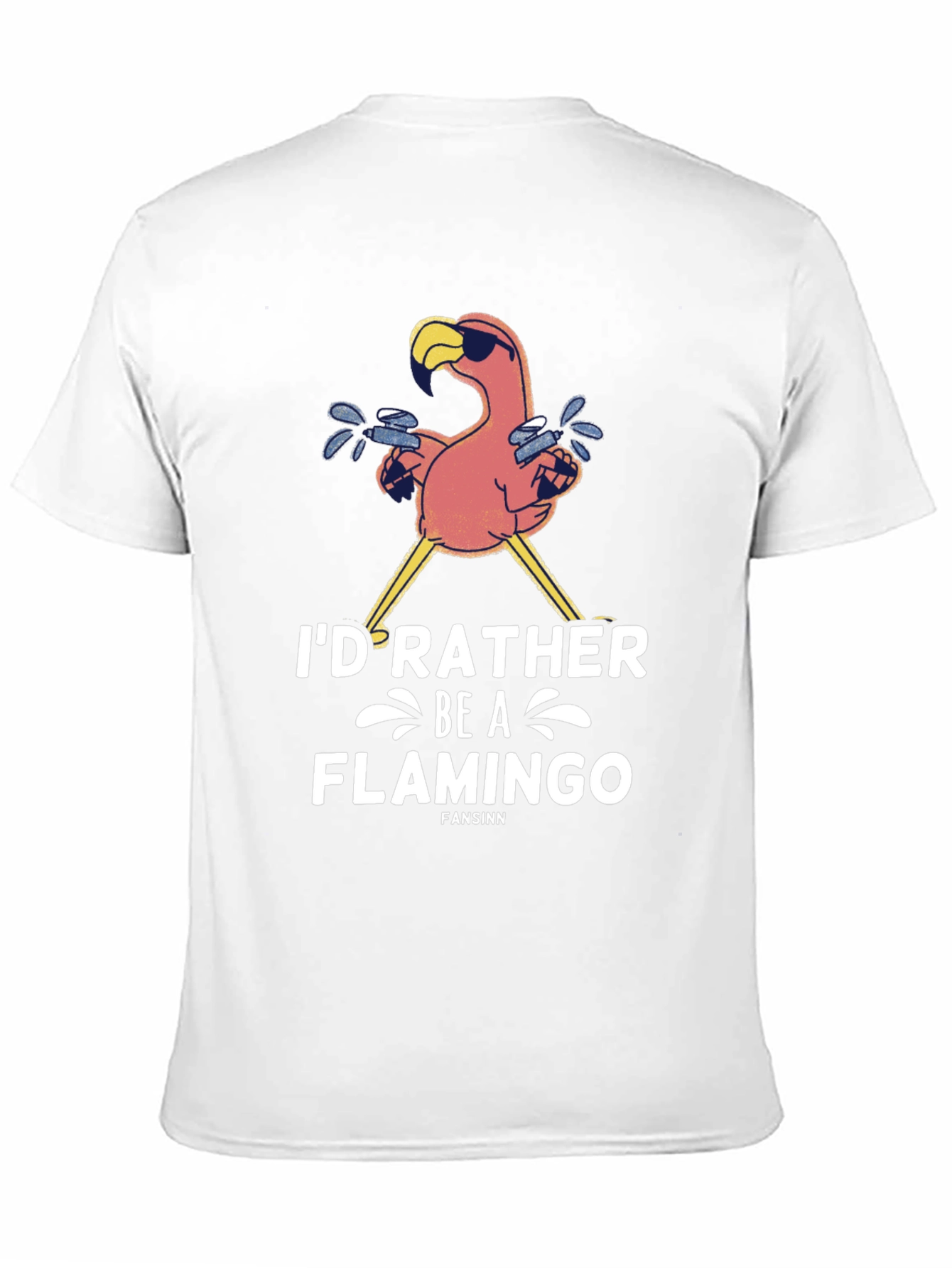 Id Rather Be a Flamingo Mens Black T-Shirt