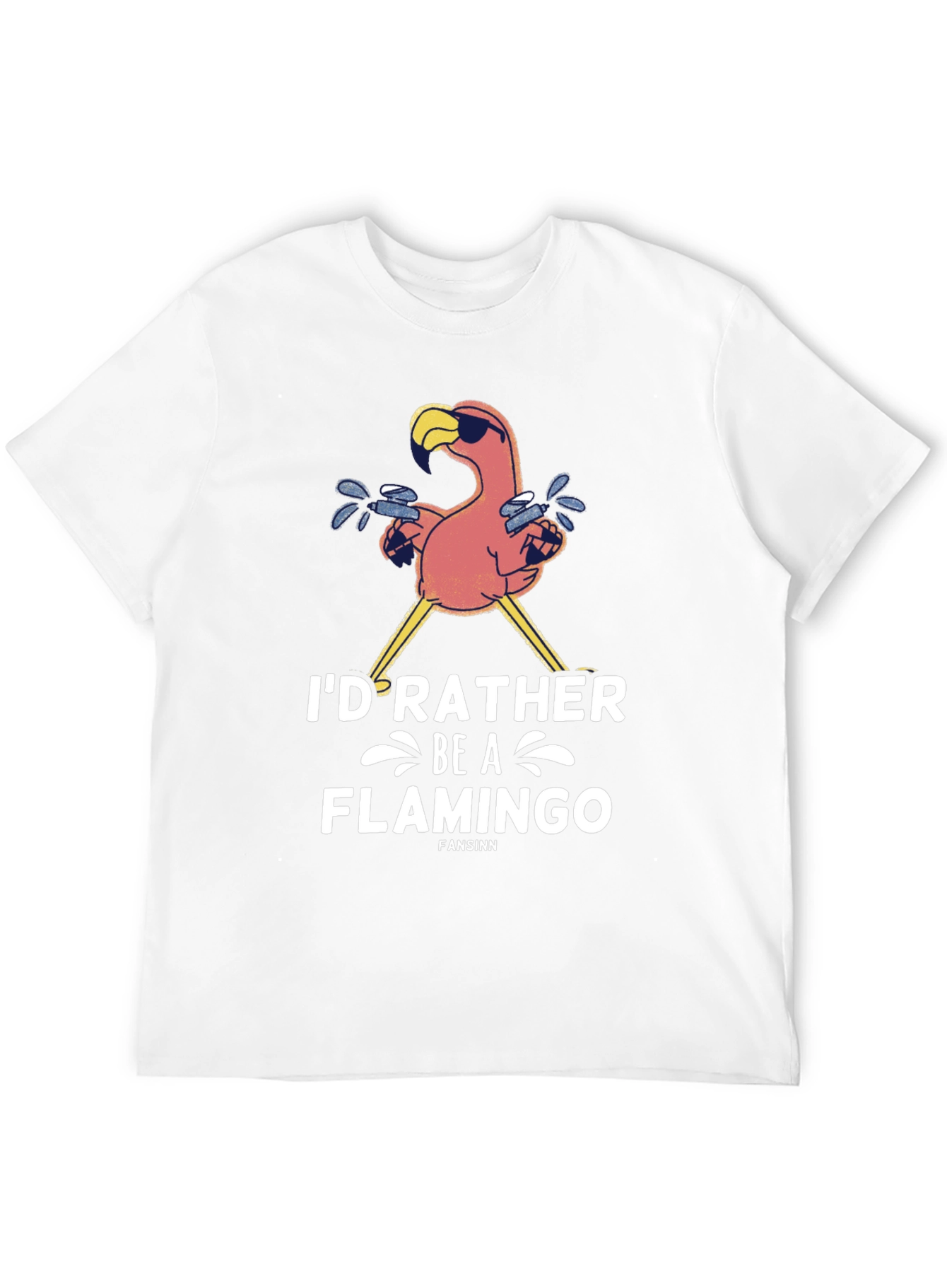 Id Rather Be a Flamingo Mens Black T-Shirt