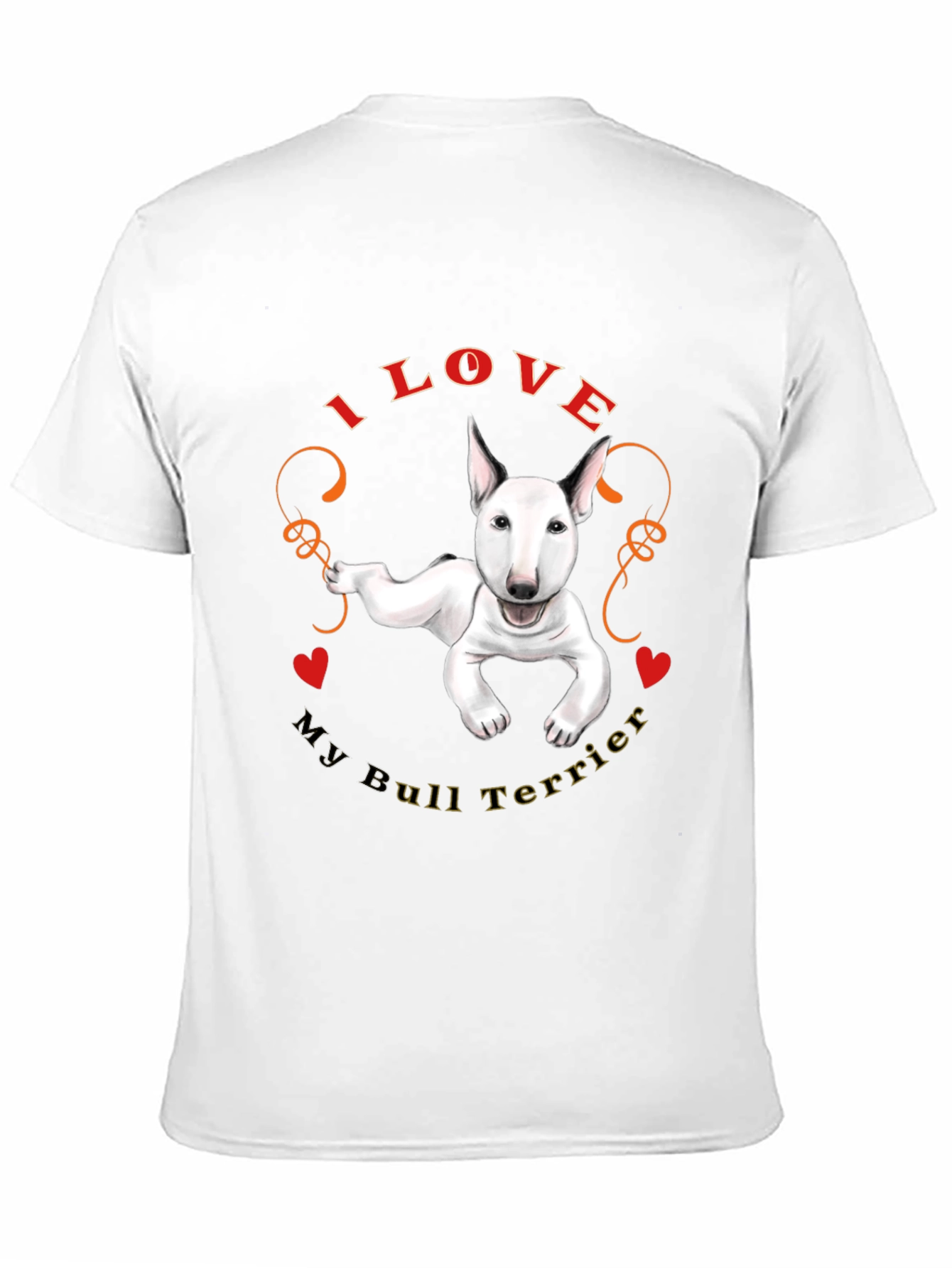 I Love My Bull Terrier Black T-Shirt