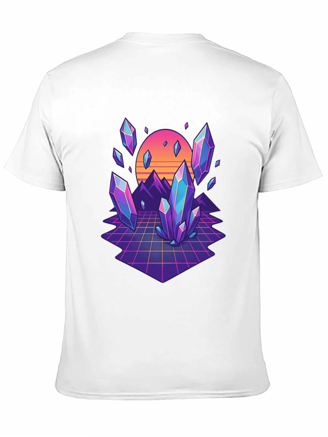 Retro Crystal Grid Graphic Tee - Black