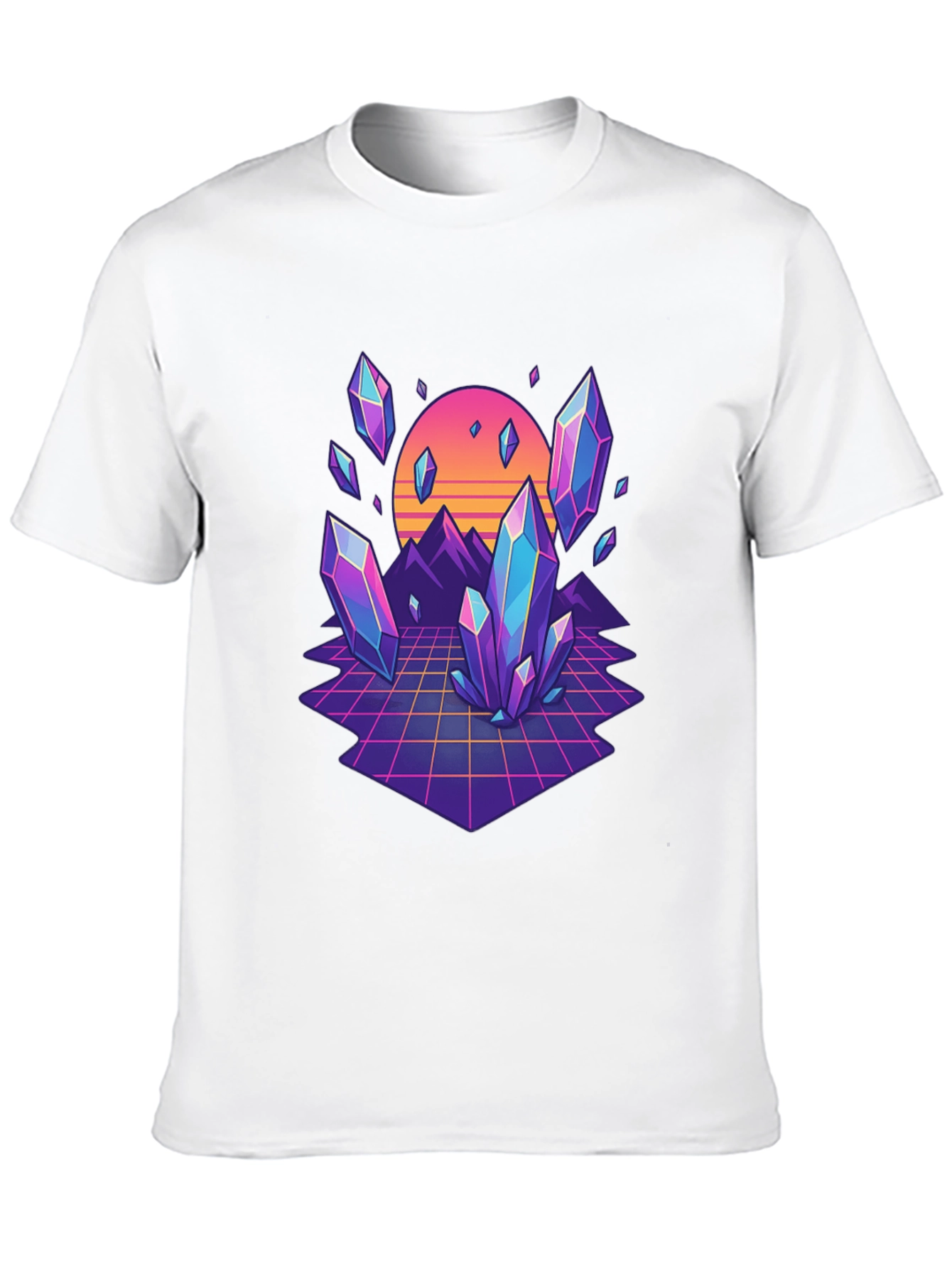 Retro Crystal Grid Graphic Tee - Black