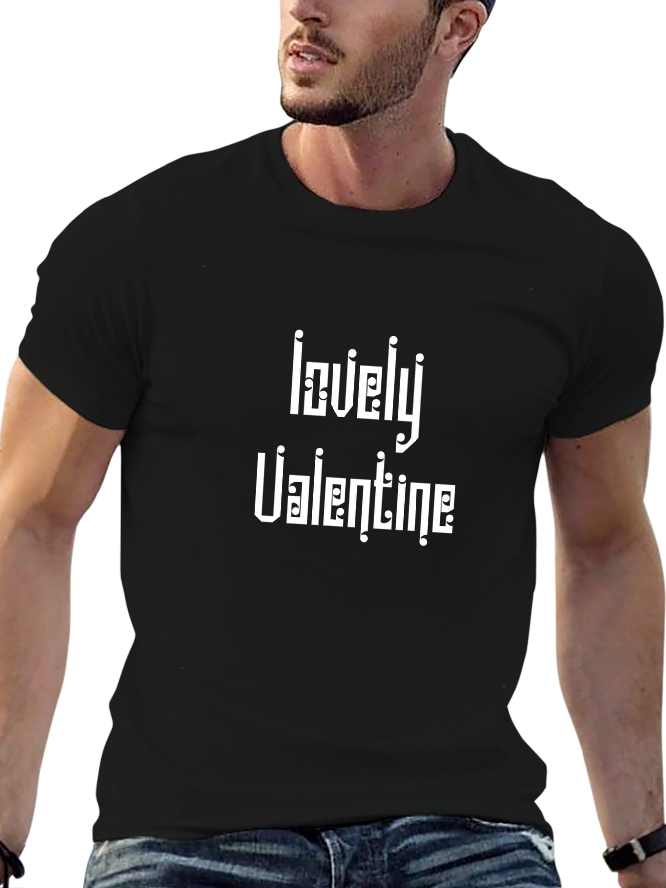 Lovely Valentine Black T-Shirt