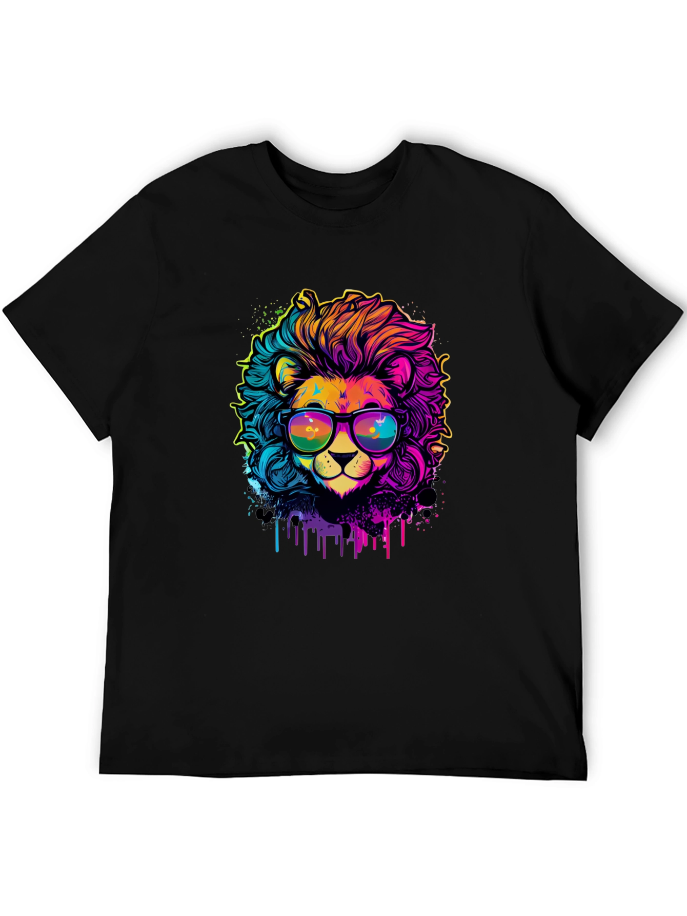 Vibrant Lion Graphic Tee - Cool & Unique Design