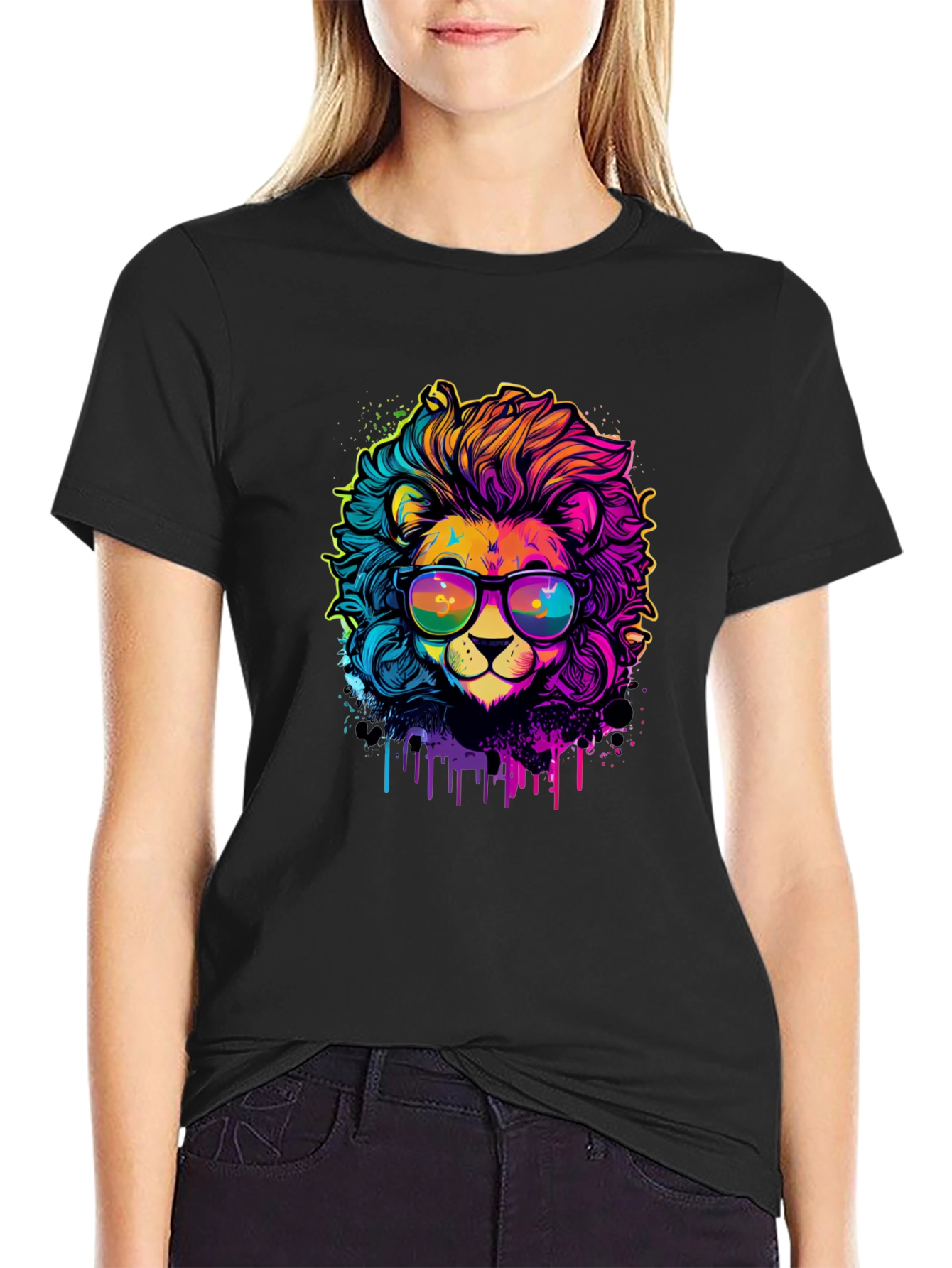 Vibrant Lion Graphic Tee - Cool & Unique Design