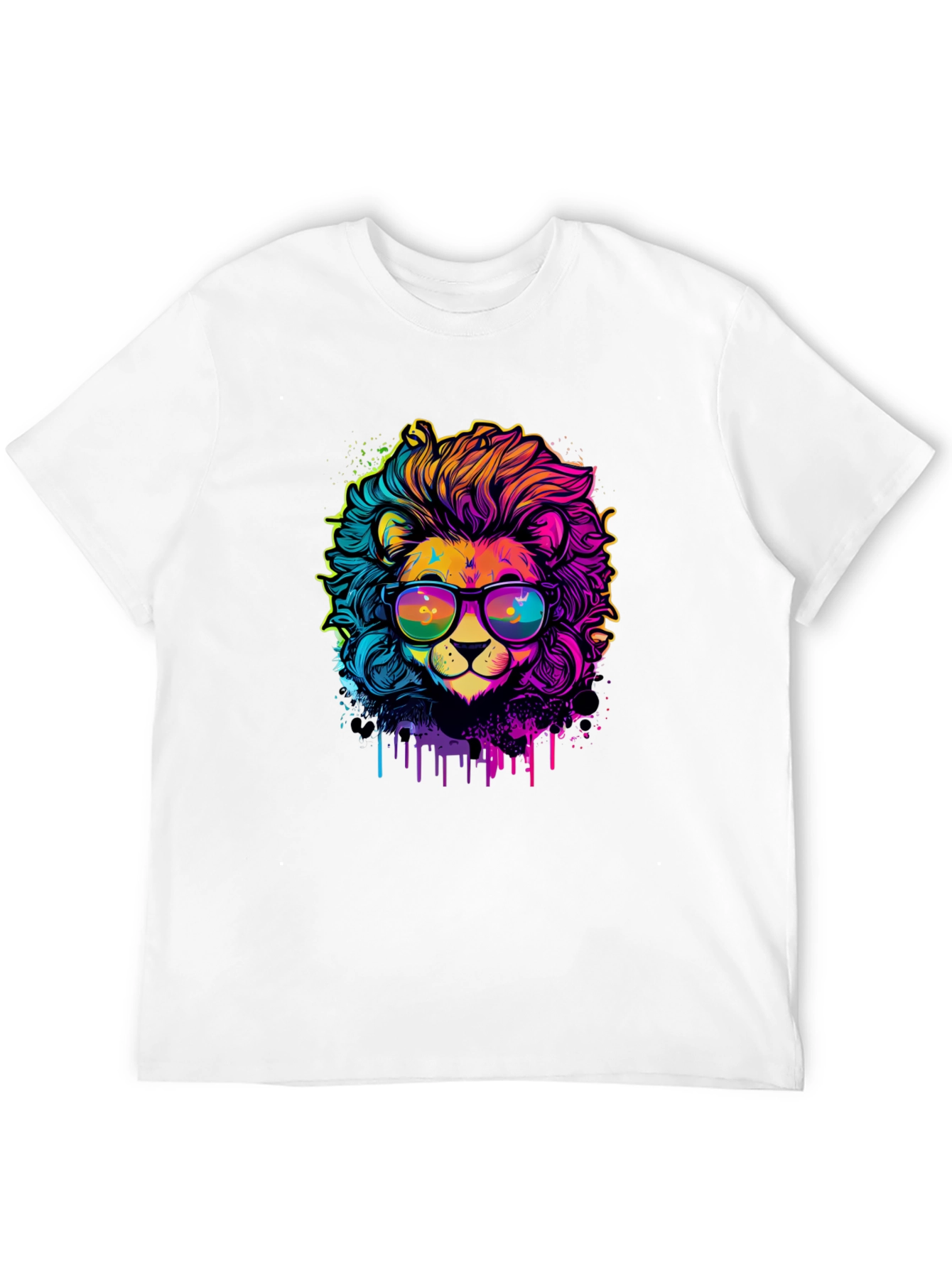 Vibrant Lion Graphic Tee - Cool & Unique Design