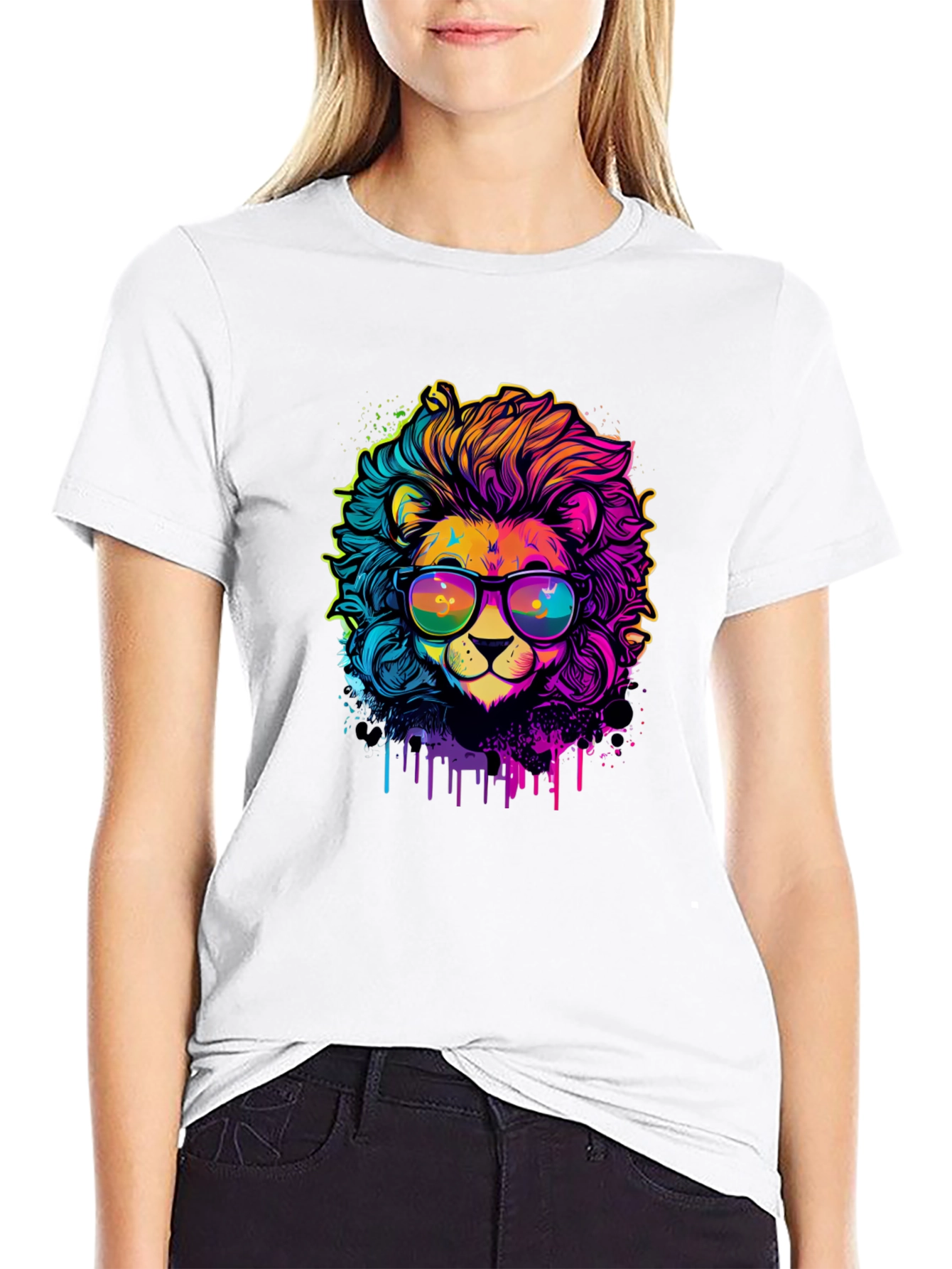 Vibrant Lion Graphic Tee - Cool & Unique Design