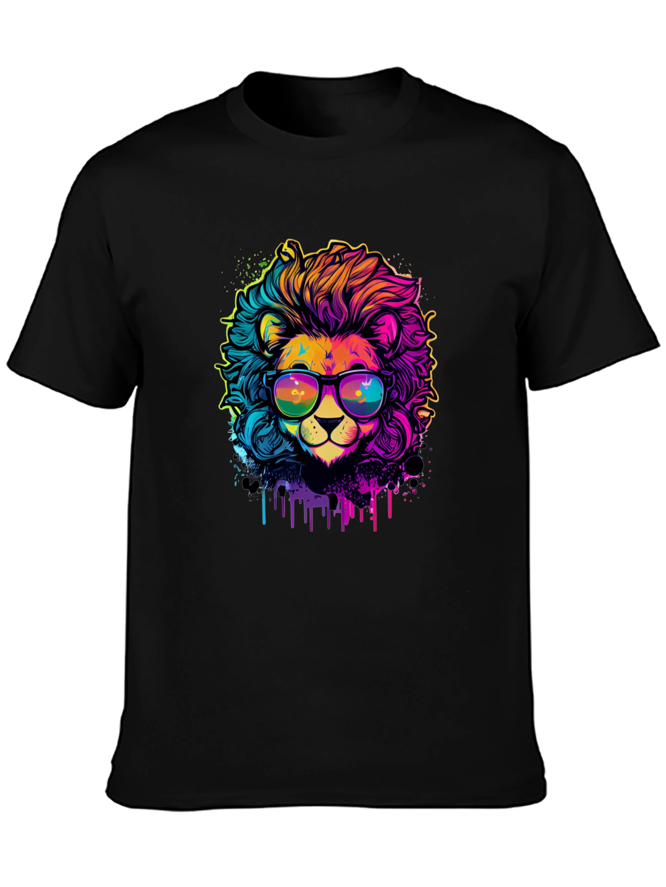Vibrant Lion Graphic Tee - Cool & Unique Design