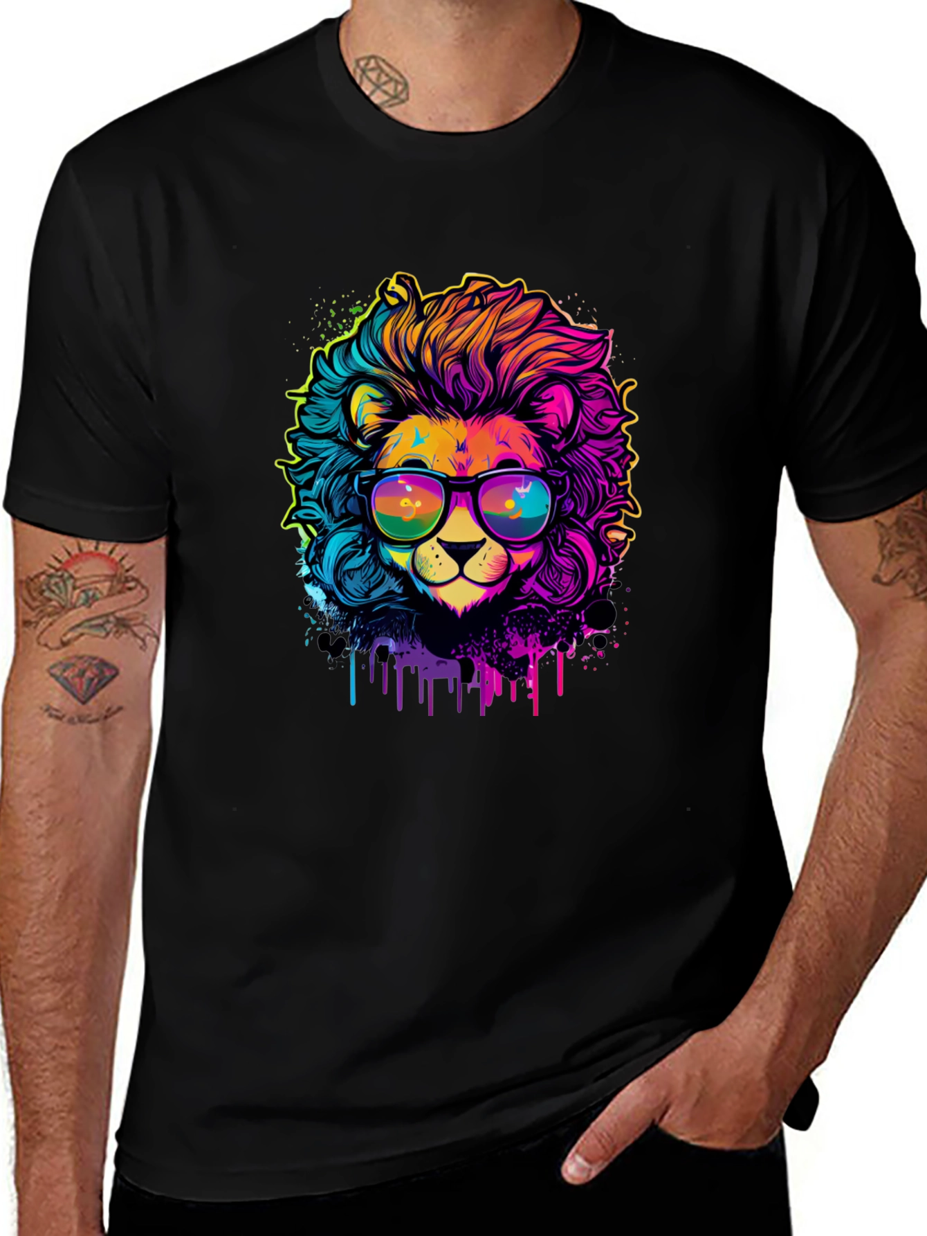 Vibrant Lion Graphic Tee - Cool & Unique Design
