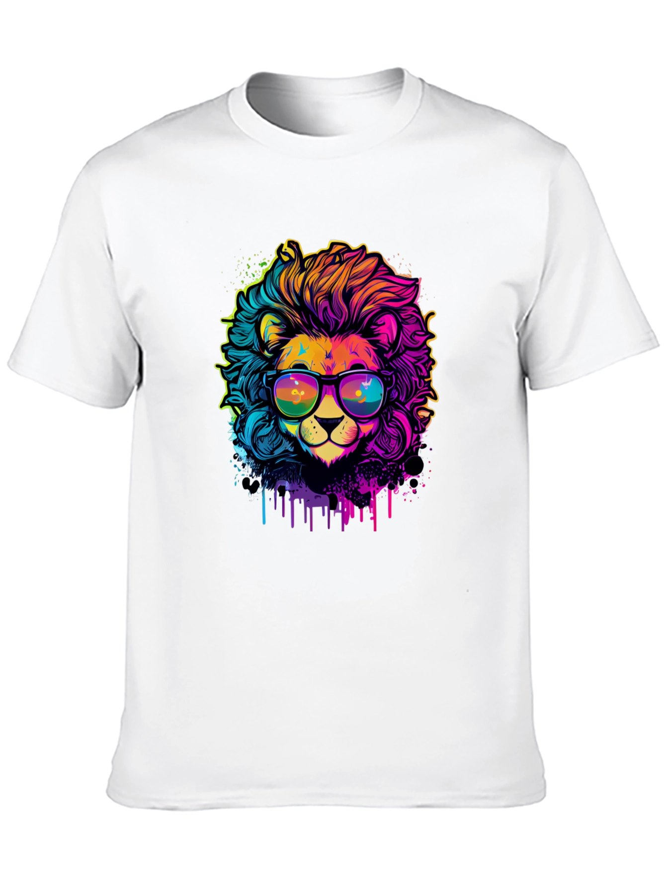 Vibrant Lion Graphic Tee - Cool & Unique Design
