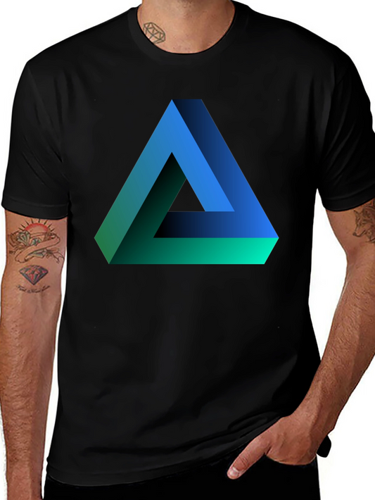 Impossible Triangle Graphic Tee - Optical Illusion Design