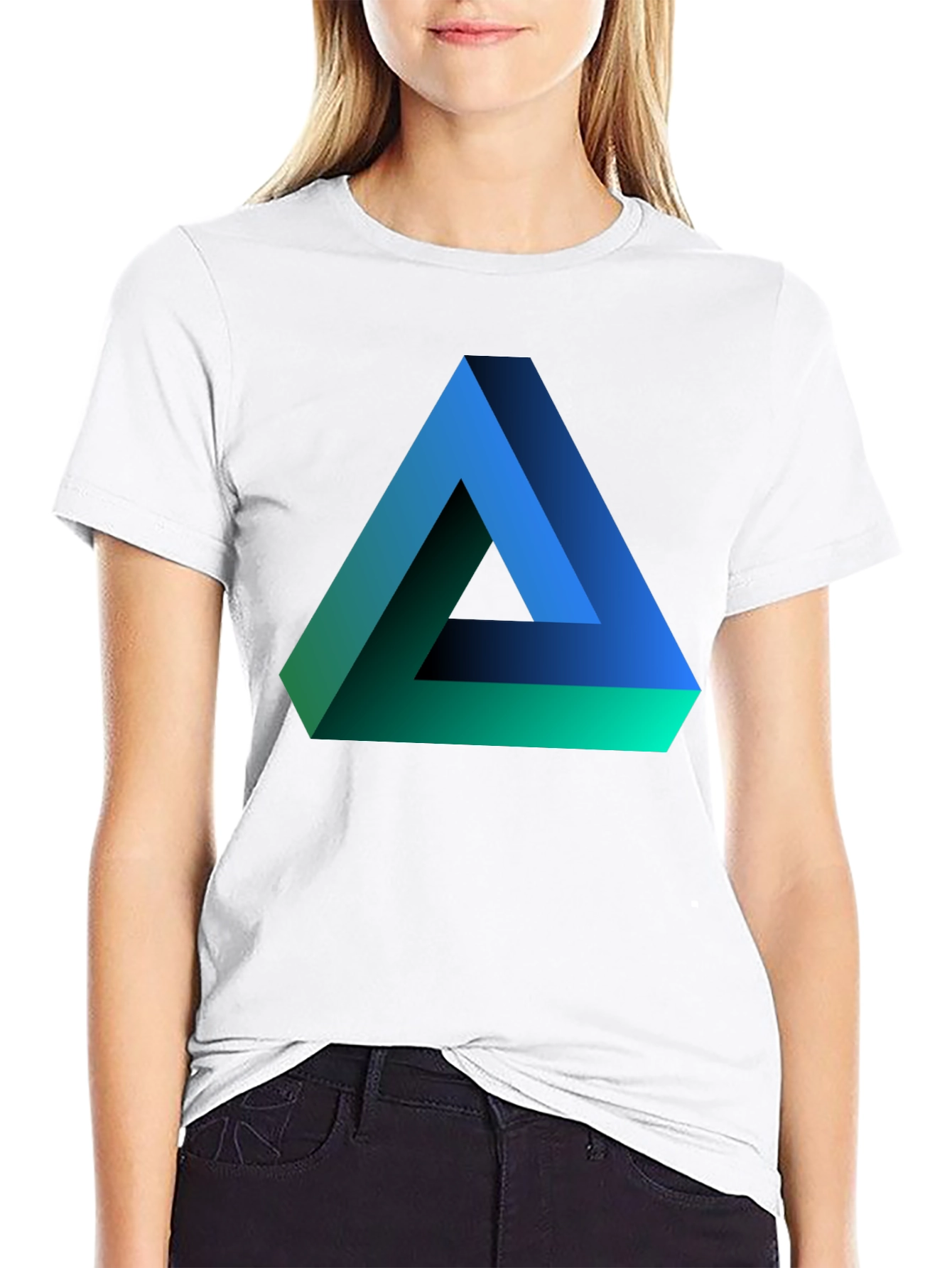 Impossible Triangle Graphic Tee - Optical Illusion Design