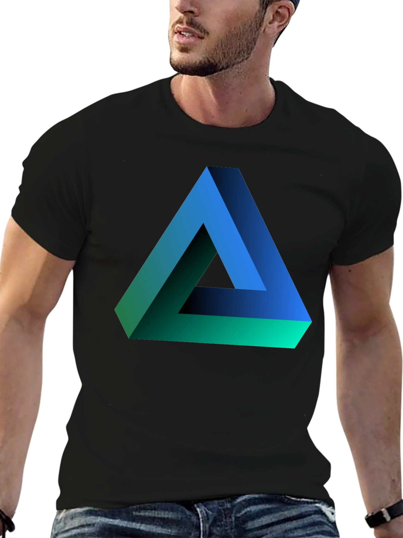 Impossible Triangle Graphic Tee - Optical Illusion Design