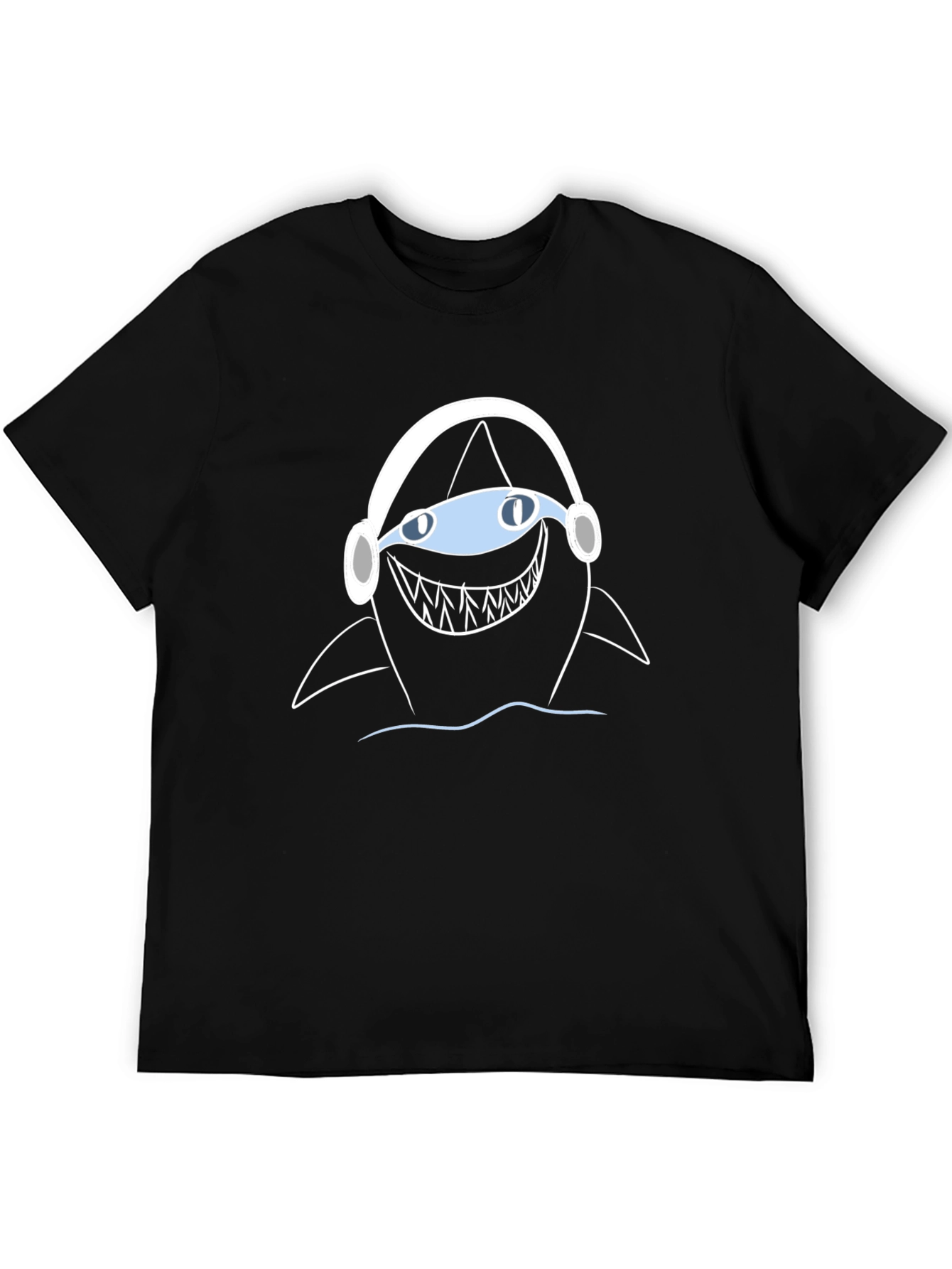 Shark Headphone T-Shirt - Black