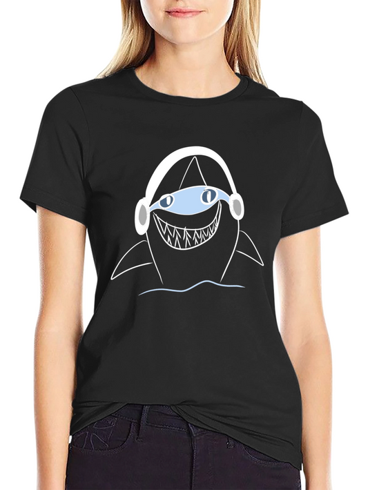 Shark Headphone T-Shirt - Black