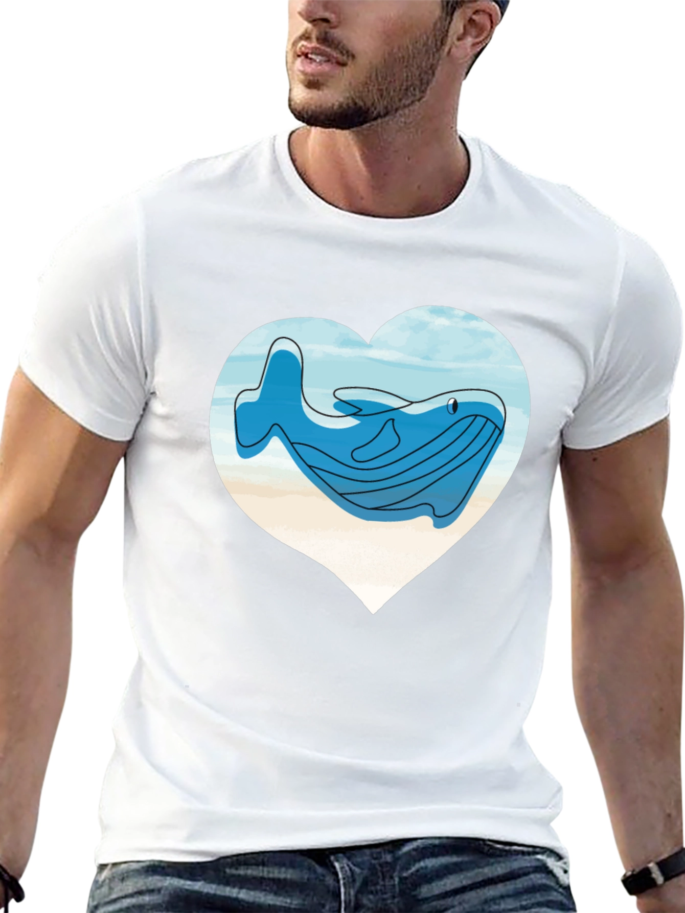 Whale Heart T-Shirt - Ocean Lover Tee