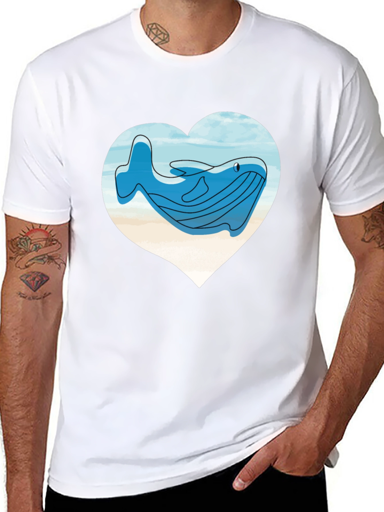 Whale Heart T-Shirt - Ocean Lover Tee
