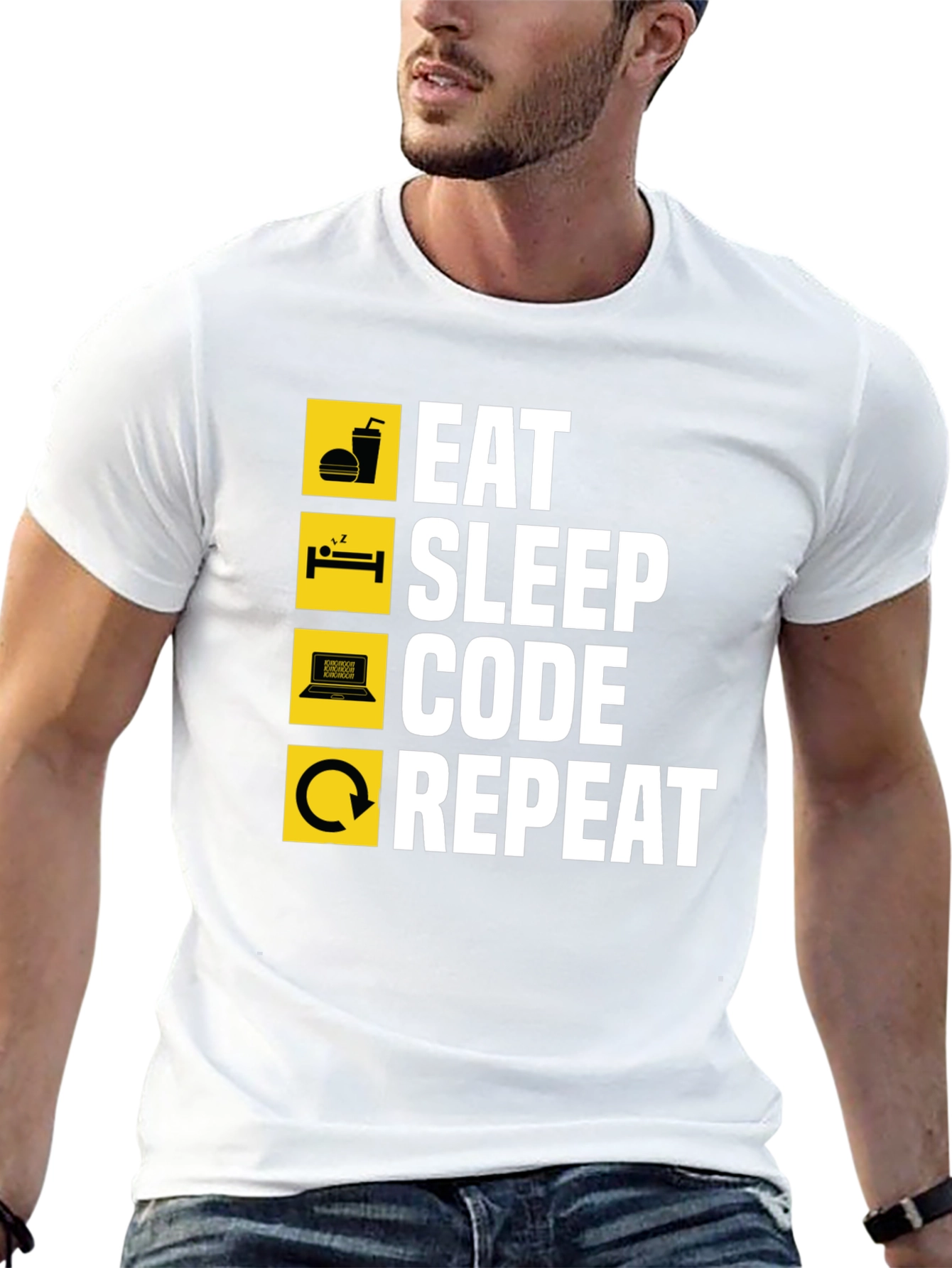 Eat Sleep Code Repeat Graphic T-Shirt