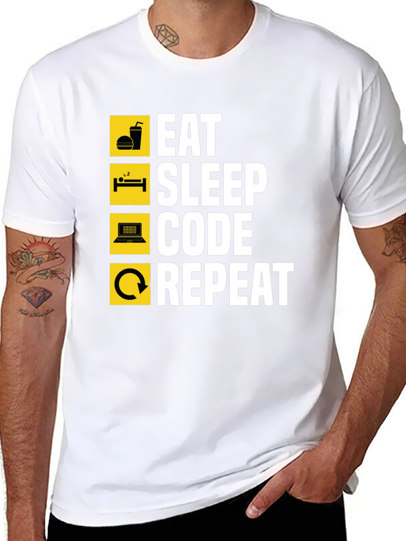 Eat Sleep Code Repeat Graphic T-Shirt