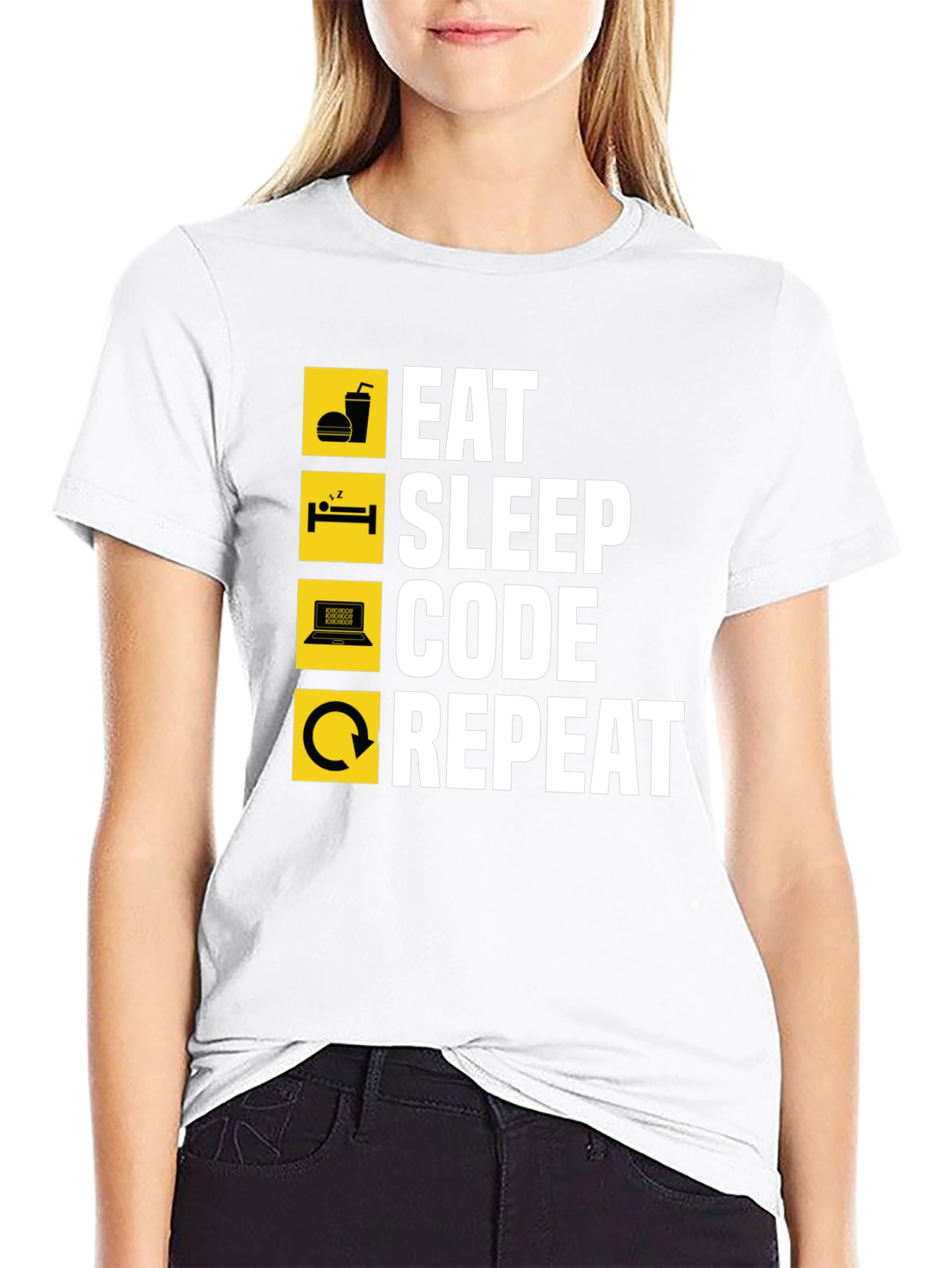 Eat Sleep Code Repeat Graphic T-Shirt