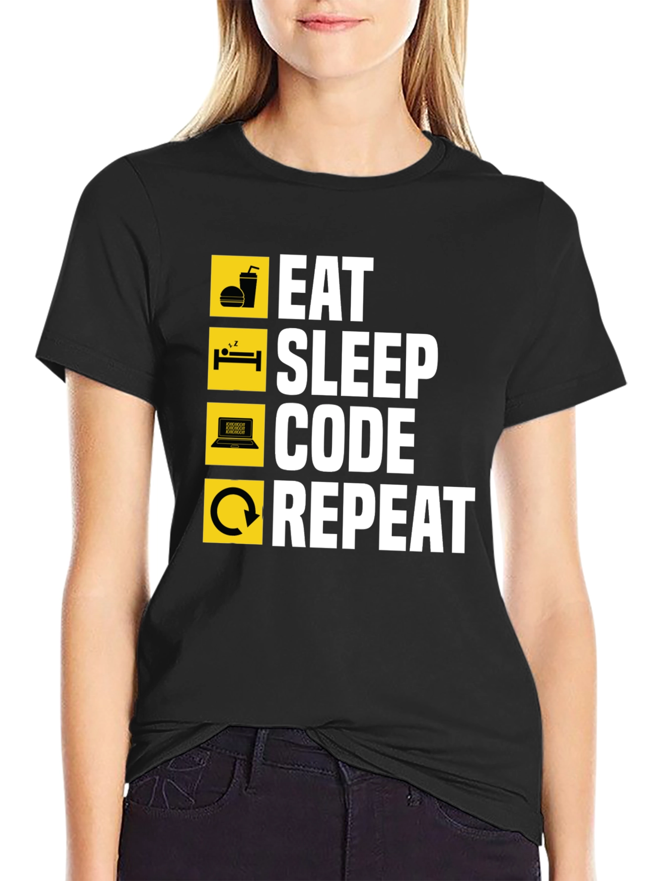 Eat Sleep Code Repeat Graphic T-Shirt