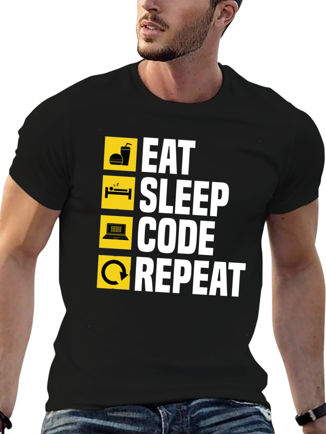 Eat Sleep Code Repeat Graphic T-Shirt