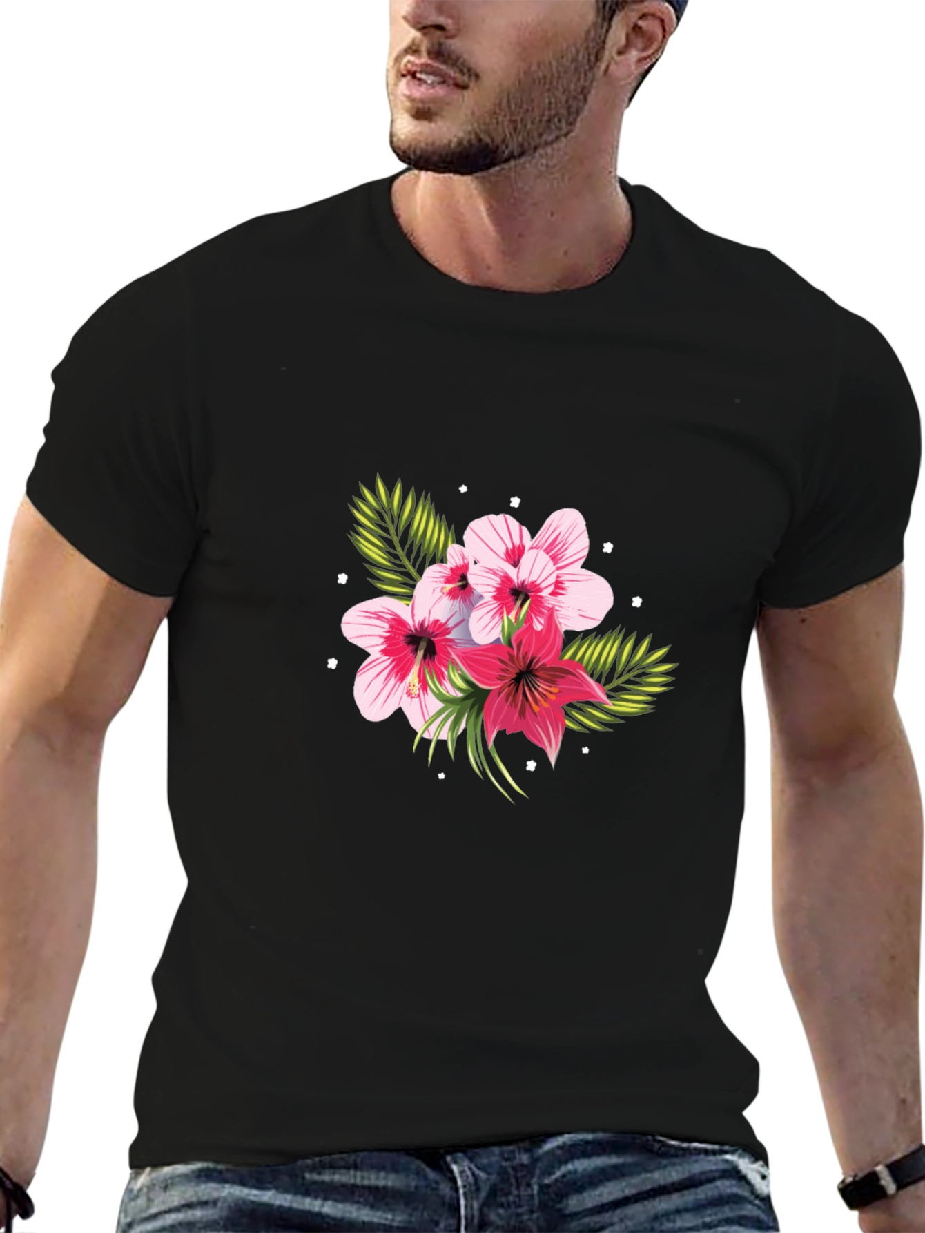 Floral Black T-Shirt