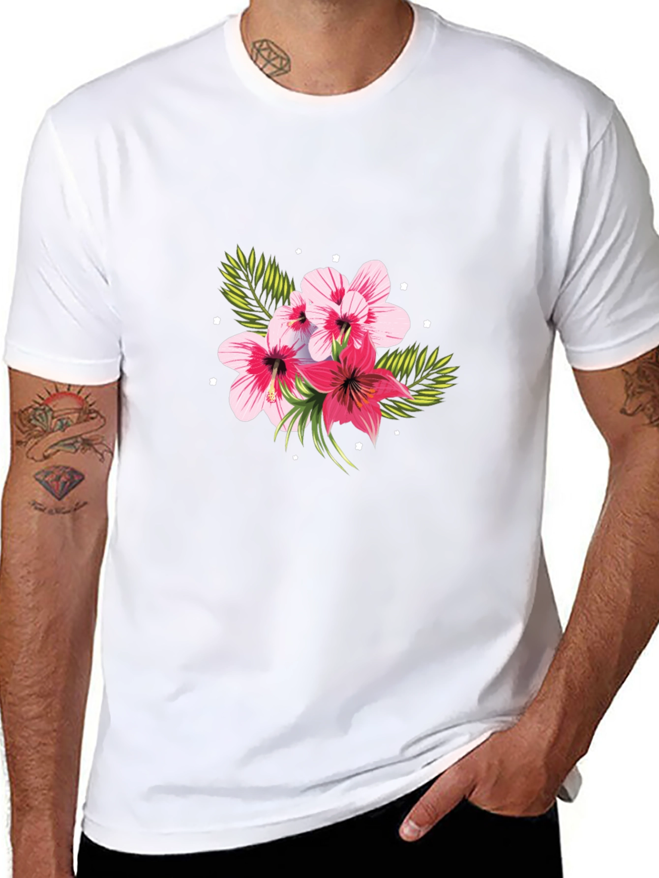 Floral Black T-Shirt