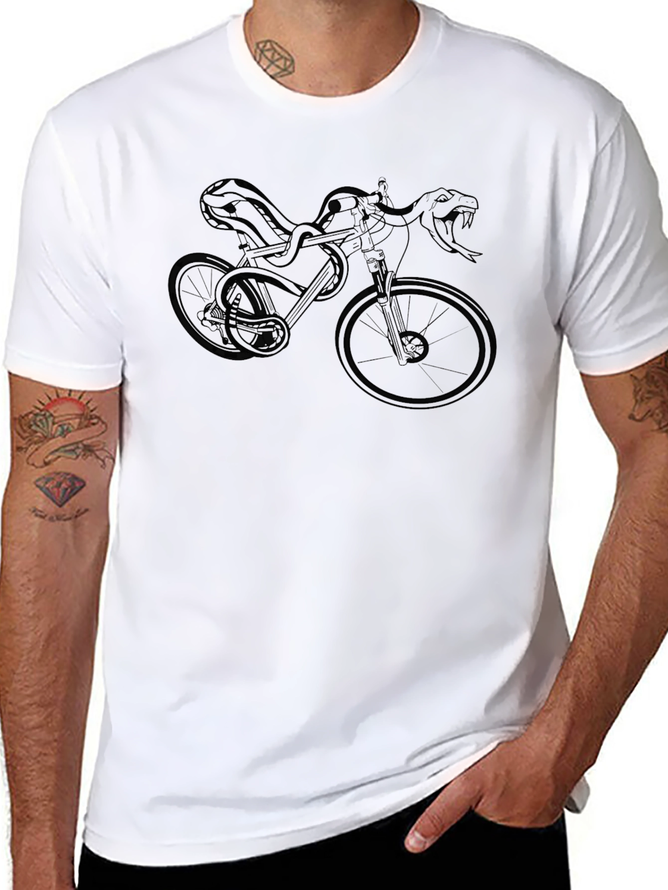 Snake Bike Graphic Tee - Edgy Style