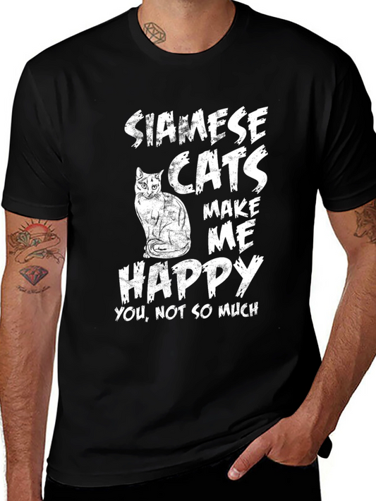 Siamese Cat Lover T-Shirt - Make Me Happy Funny Tee