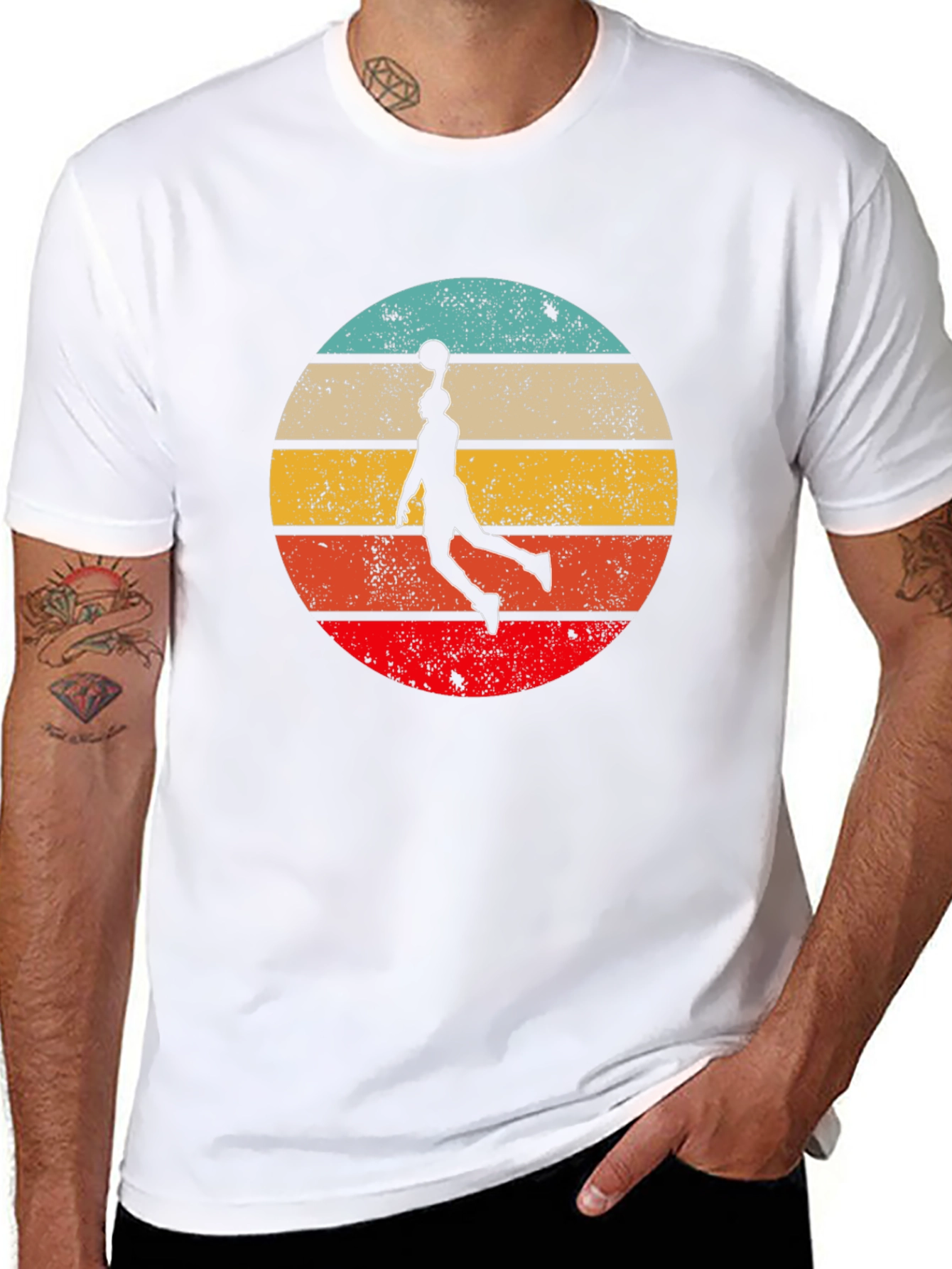 Retro Sunset Basketball Graphic Tee