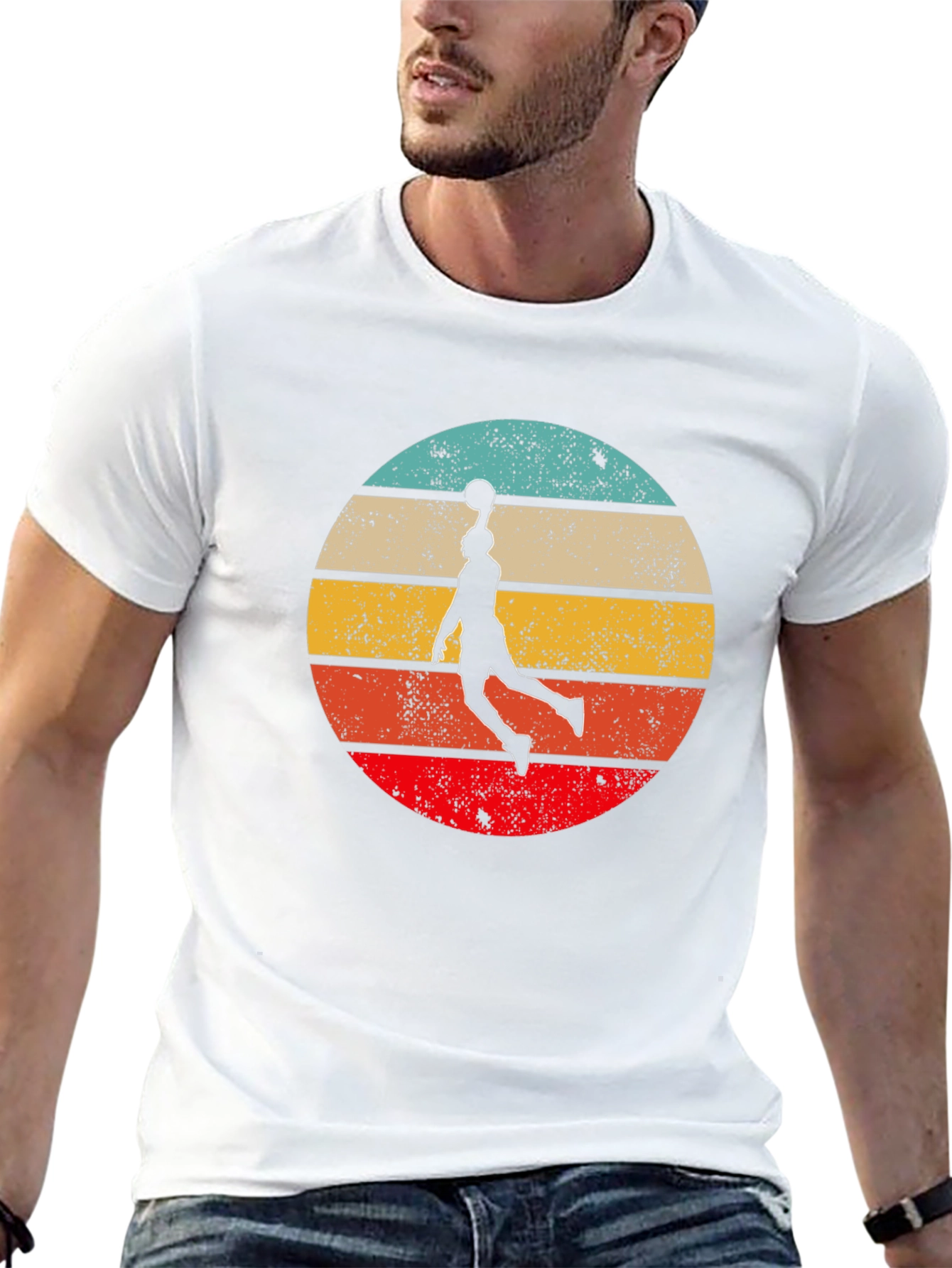 Retro Sunset Basketball Graphic Tee