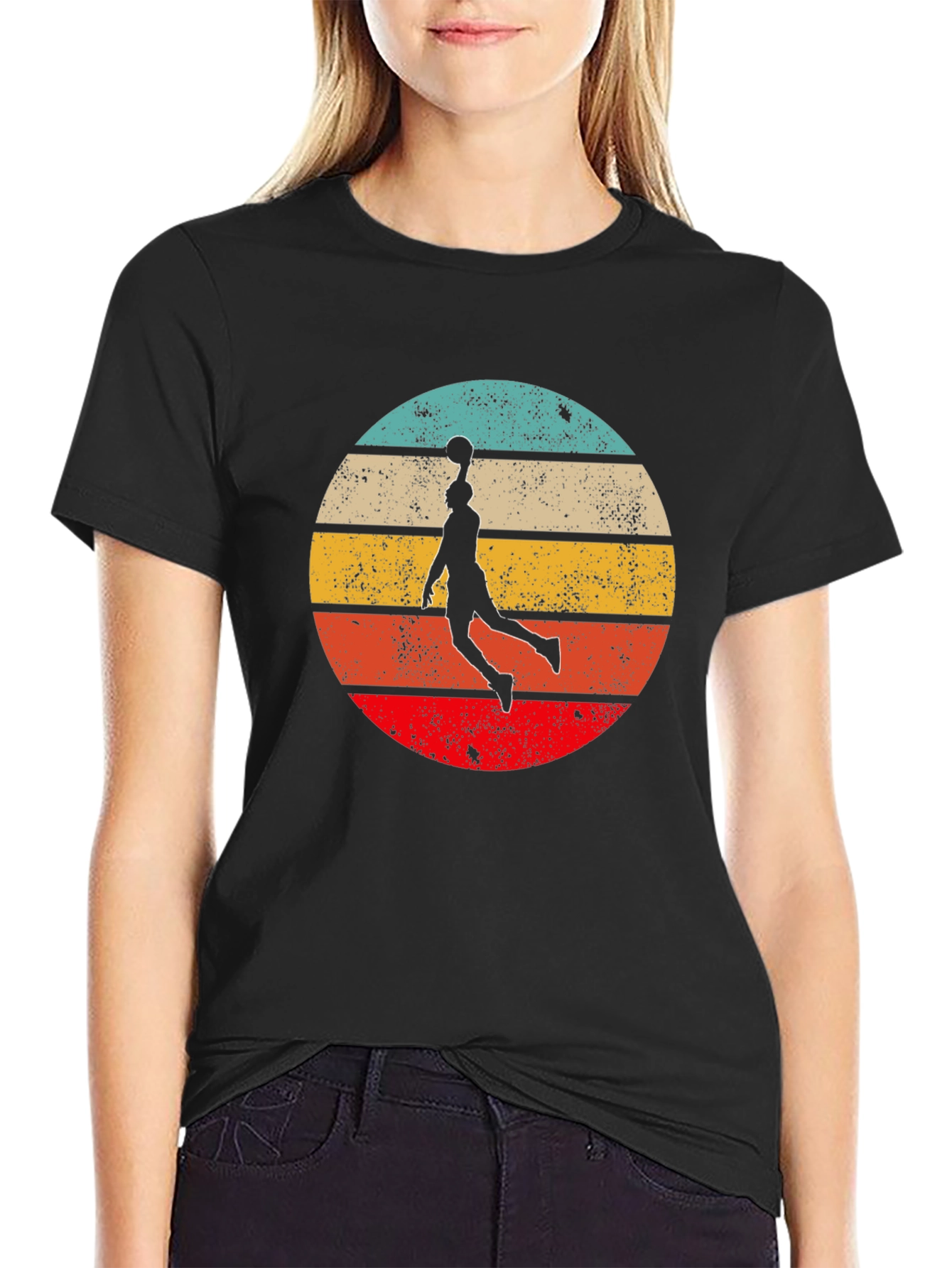 Retro Sunset Basketball Graphic Tee