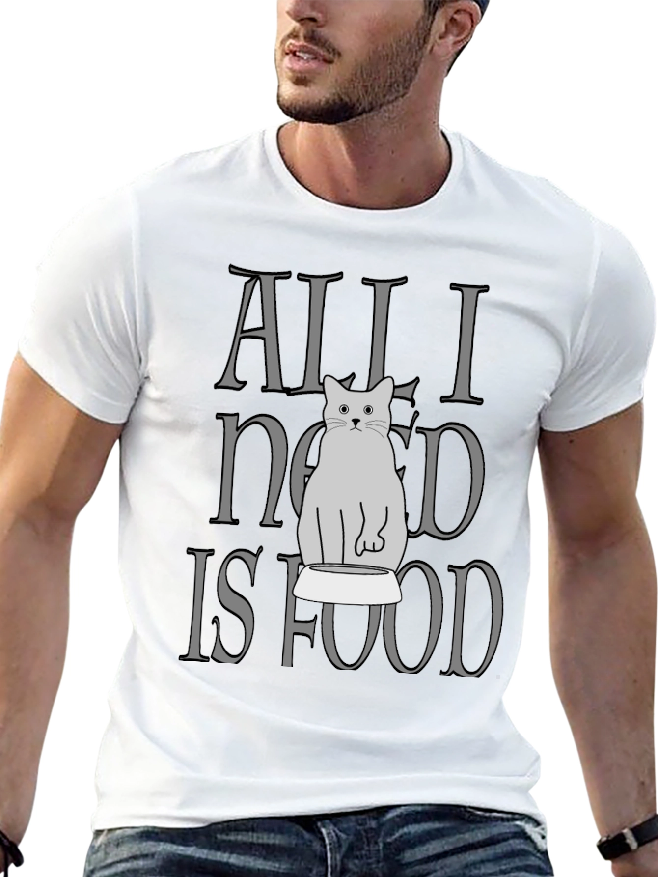 All I Need Is Food Cat T-Shirt