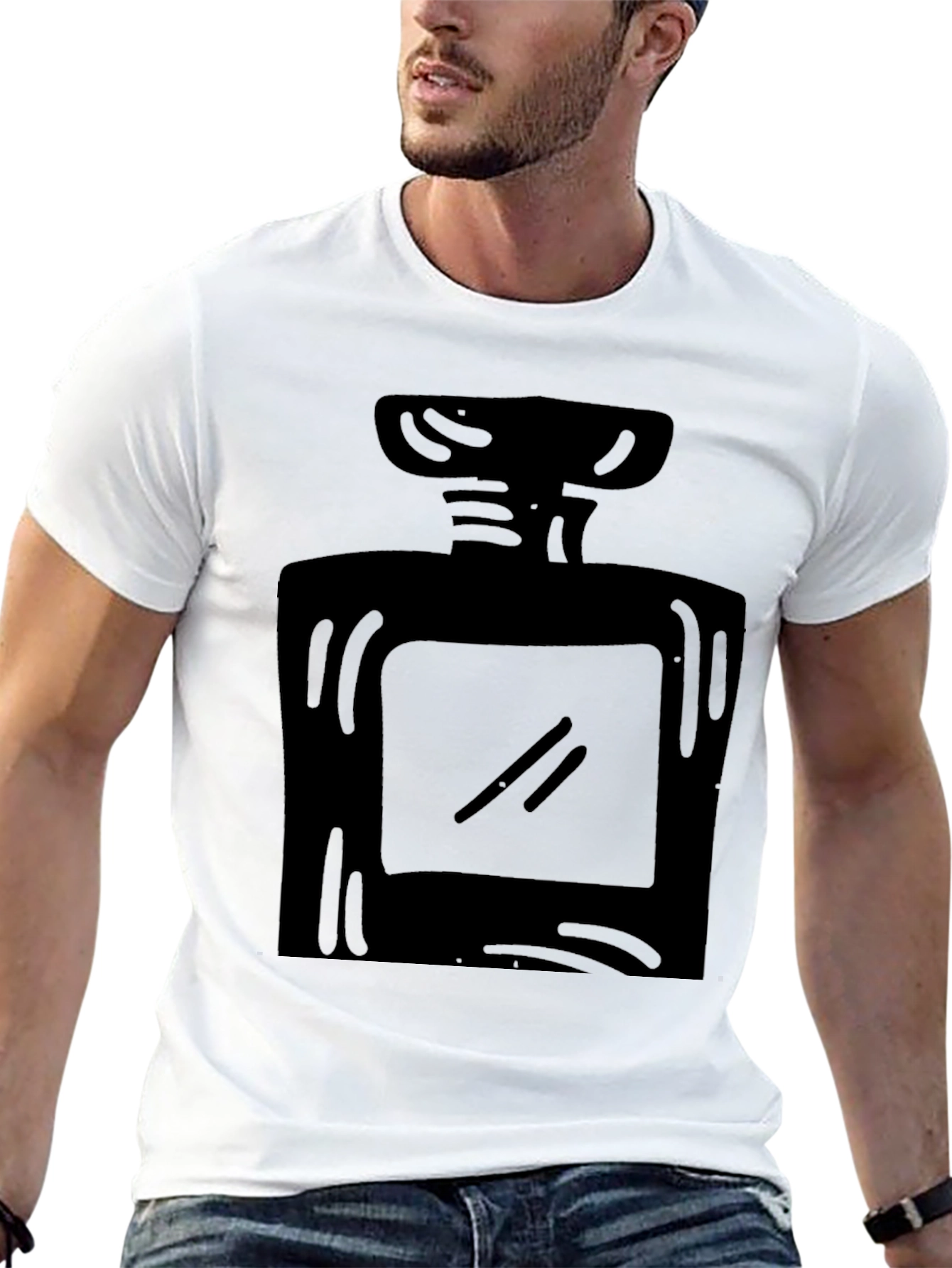 Black Perfume Bottle Graphic T-Shirt