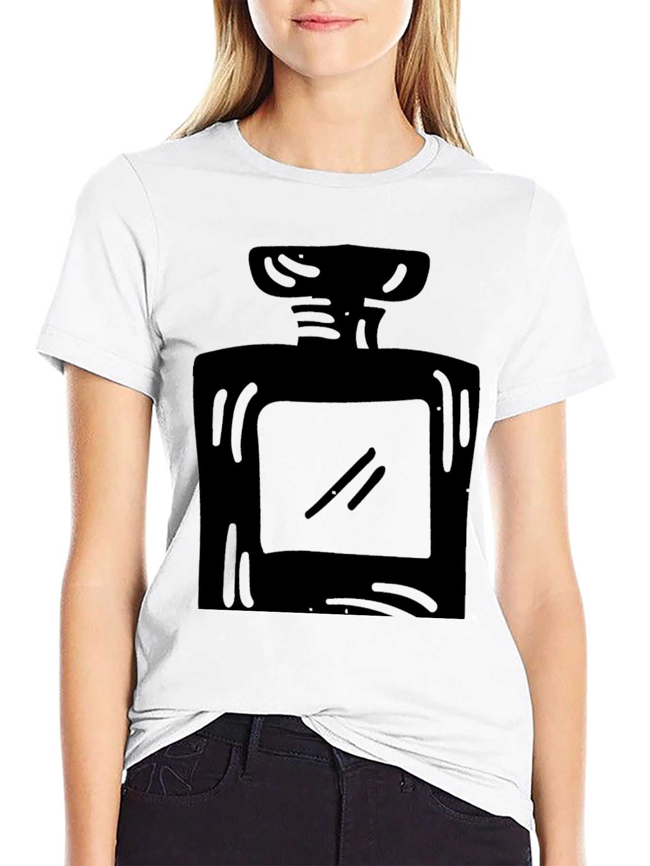 Black Perfume Bottle Graphic T-Shirt