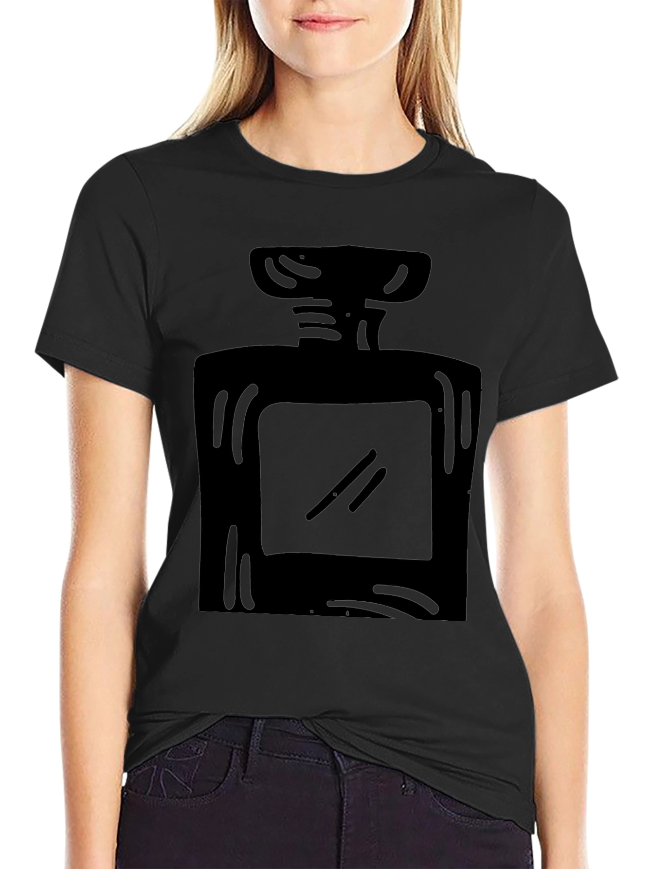 Black Perfume Bottle Graphic T-Shirt