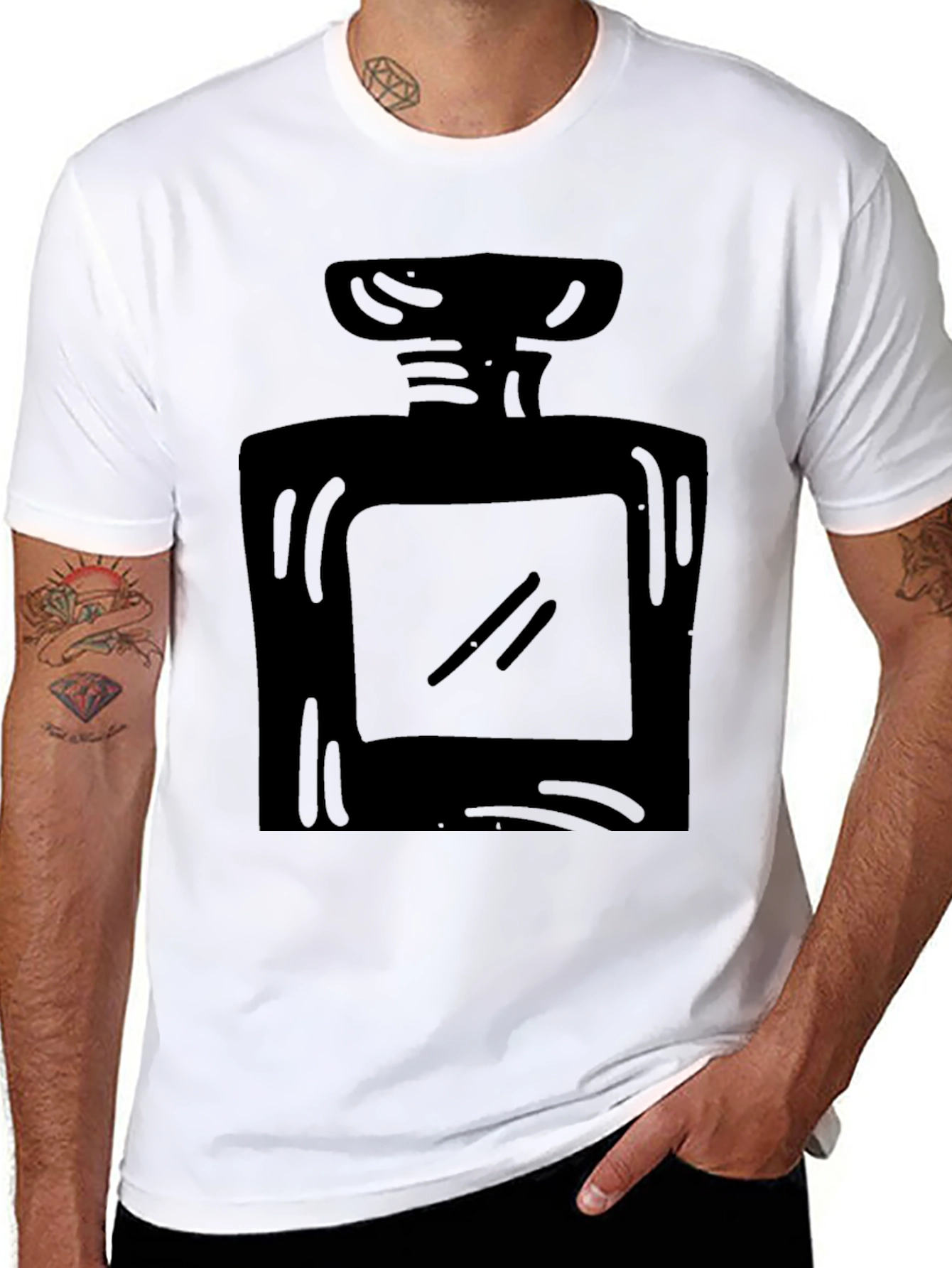 Black Perfume Bottle Graphic T-Shirt