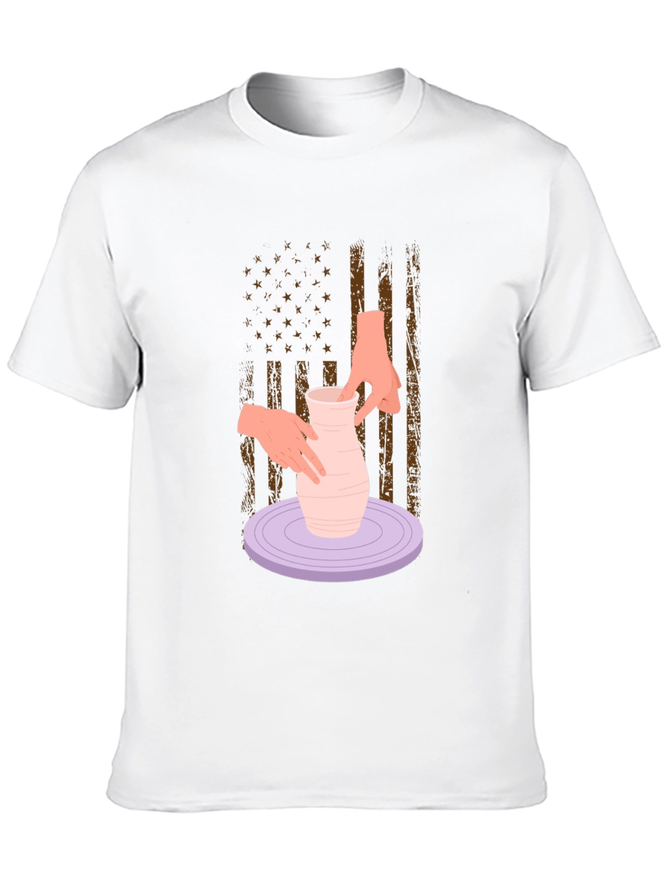 Pottery American Flag T-Shirt - Artsy Patriotic Tee