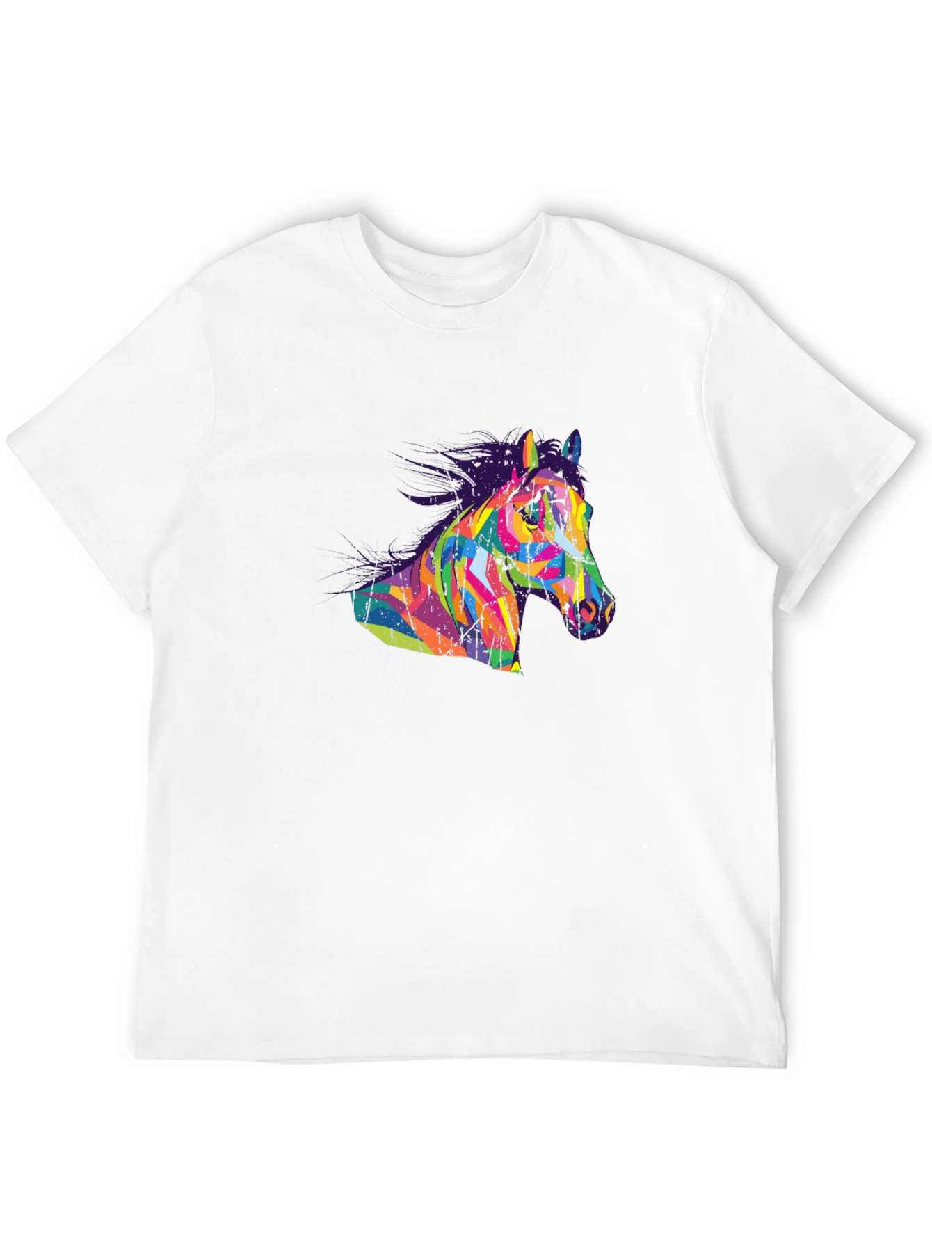 Abstract Horse Graphic Tee - Mens Black T-Shirt