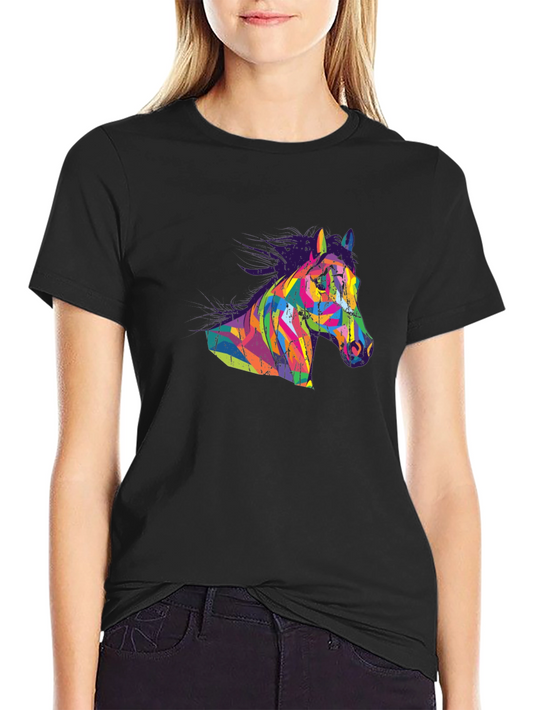 Abstract Horse Graphic Tee - Mens Black T-Shirt