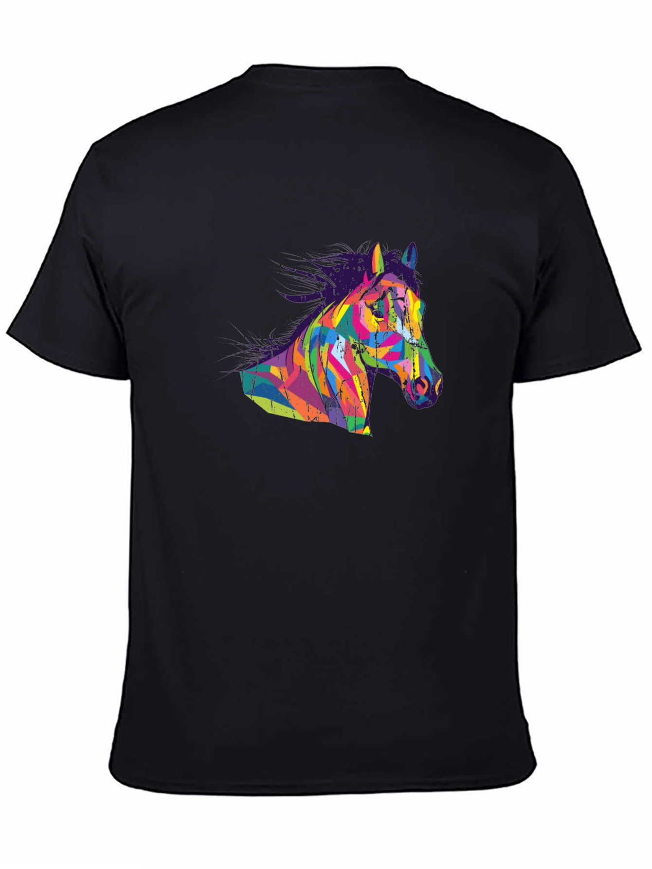 Abstract Horse Graphic Tee - Mens Black T-Shirt