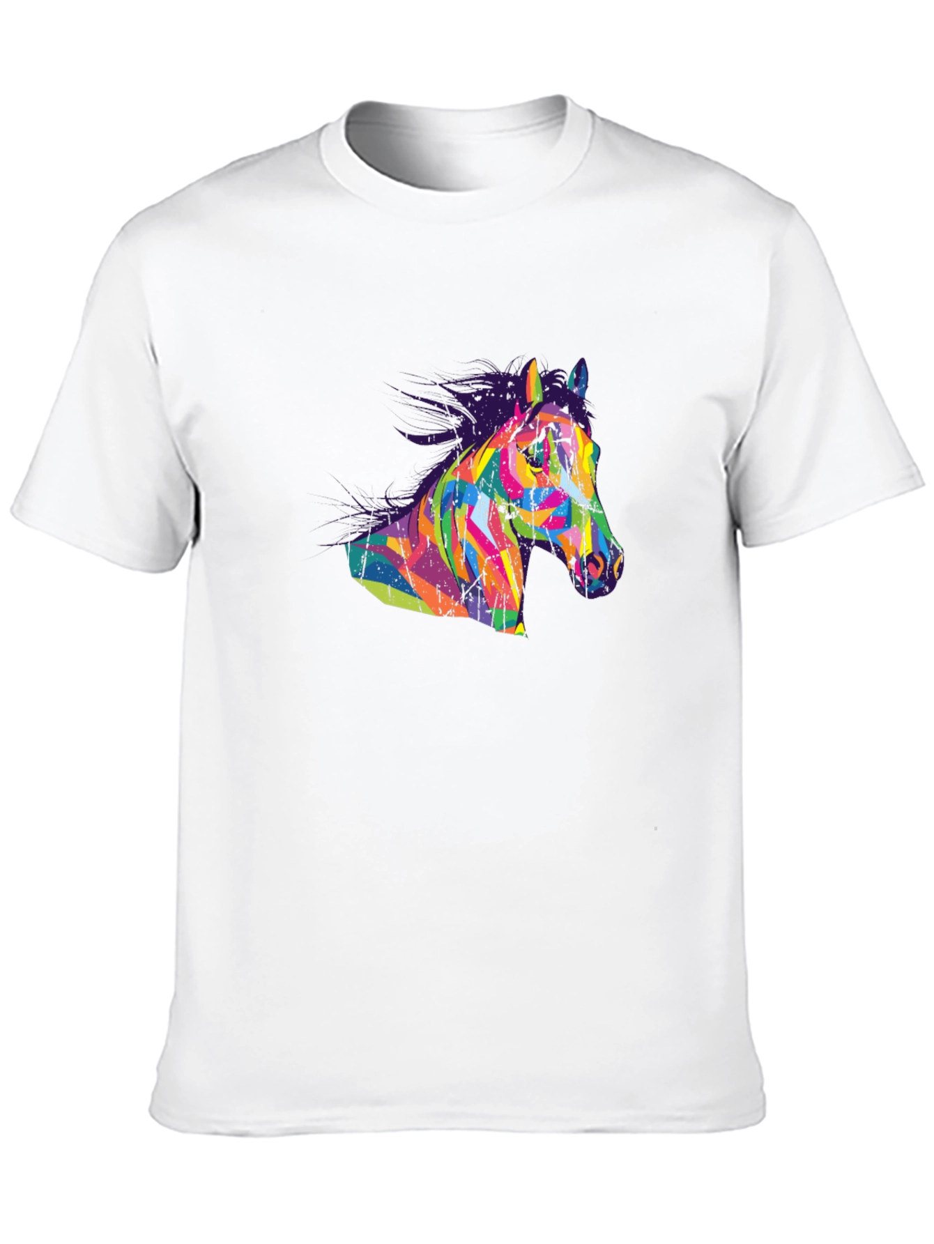 Abstract Horse Graphic Tee - Mens Black T-Shirt
