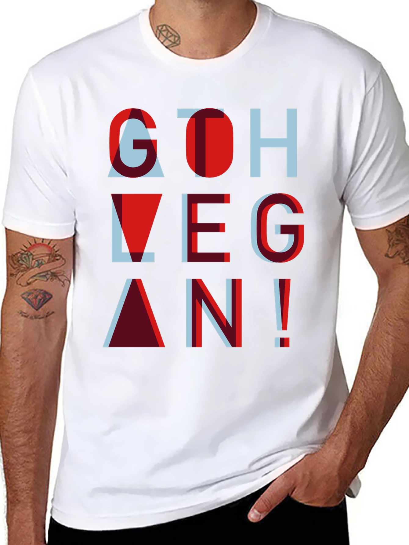 Go Vegan Tee - Stylish Graphic Print
