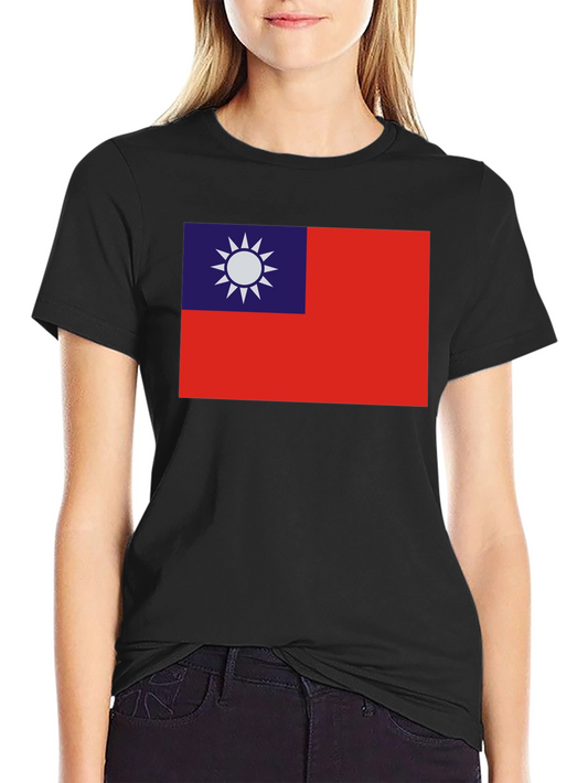 Taiwan Flag Graphic Tee - Black Cotton Comfort