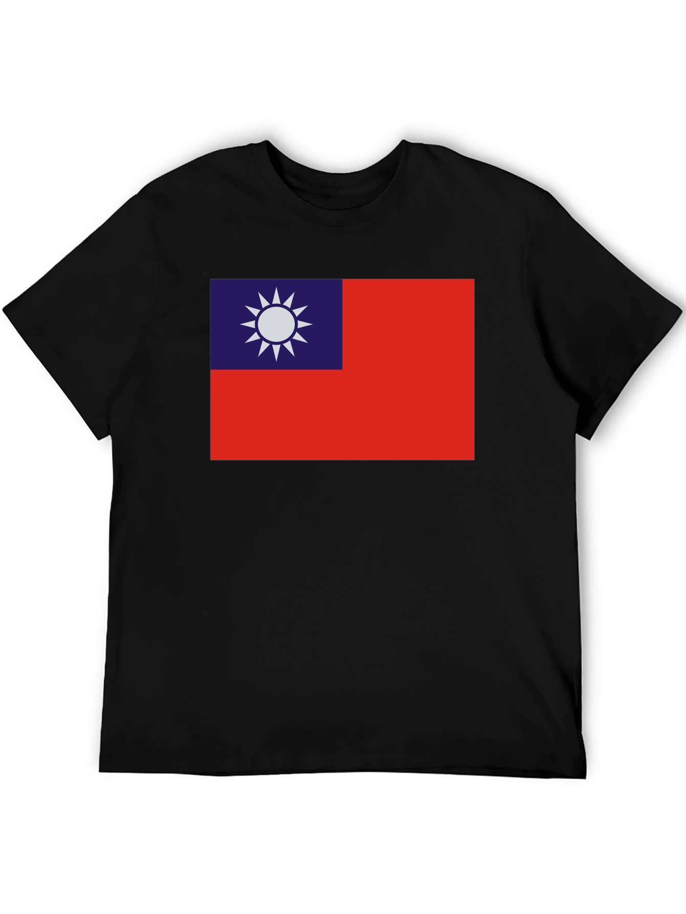 Taiwan Flag Graphic Tee - Black Cotton Comfort